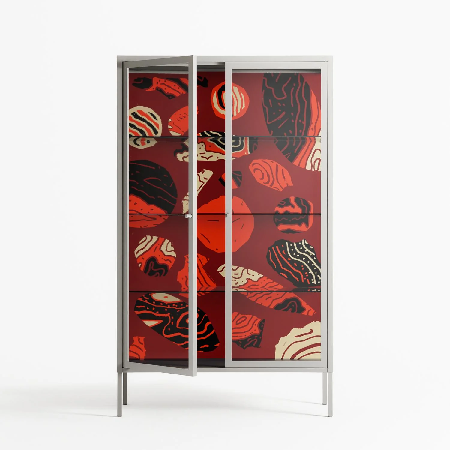 Pebbles 2 - Cabinet - Nick Liefhebber - Chalk - Clear glass - Image 2