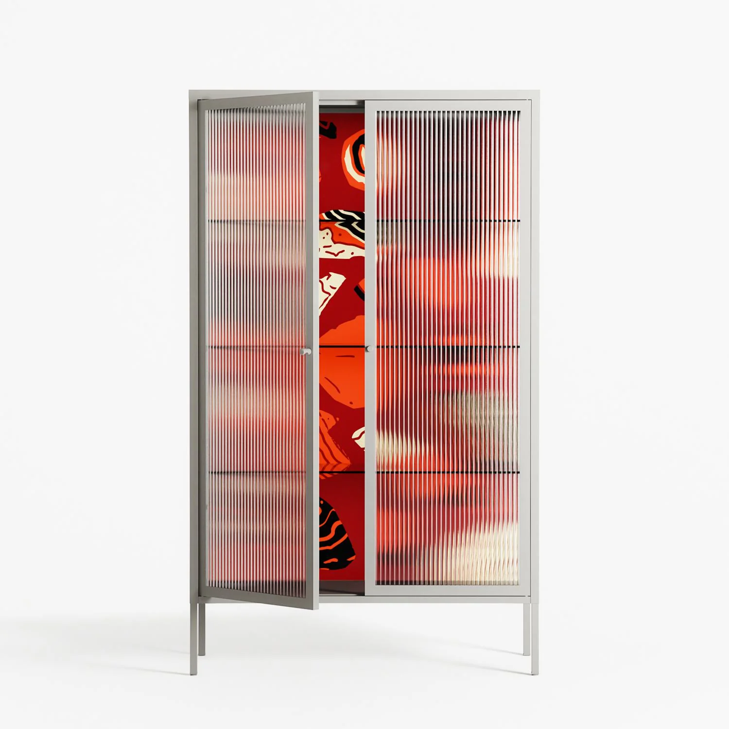 Pebbles 2 - Cabinet - Nick Liefhebber - Chalk - Reeded glass - Image 2