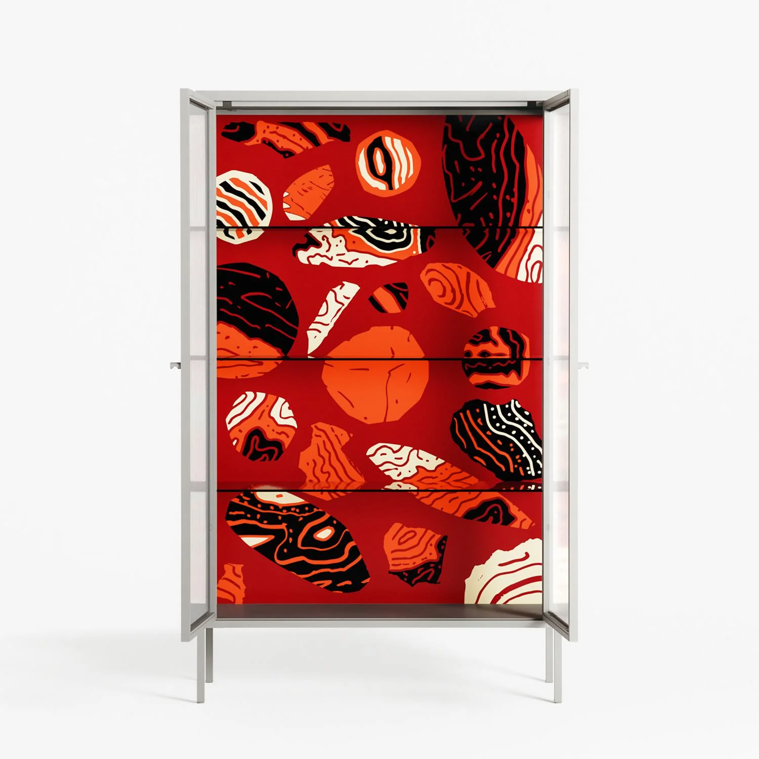 Pebbles 2 - Cabinet - Nick Liefhebber - Chalk - Reeded glass - Image 3
