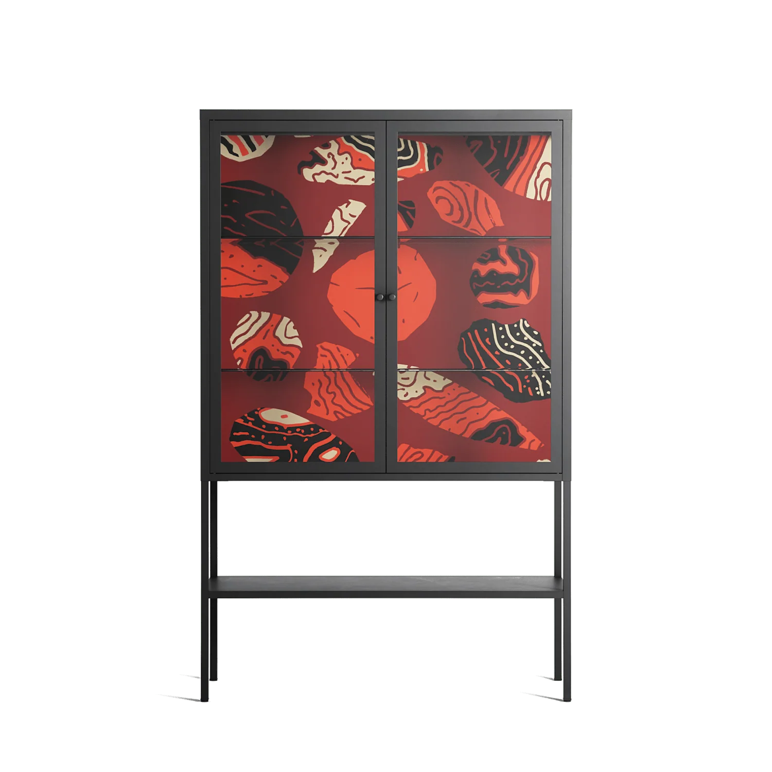 Pebbles 2 - Loft Cabinet - Nick Liefhebber - Antracite - Clear glass