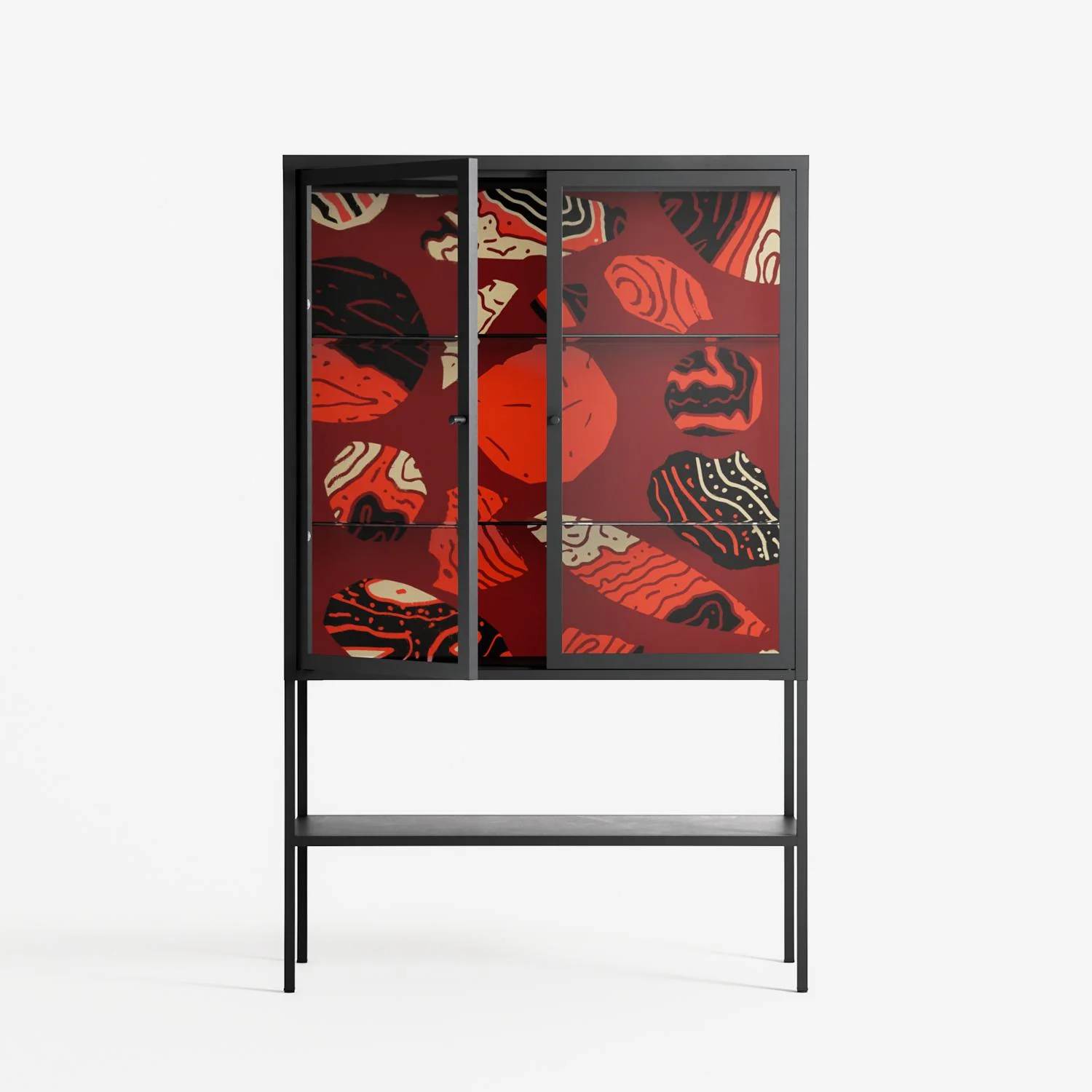 Pebbles 2 - Loft Cabinet - Nick Liefhebber - Antracite - Clear glass - Image 2
