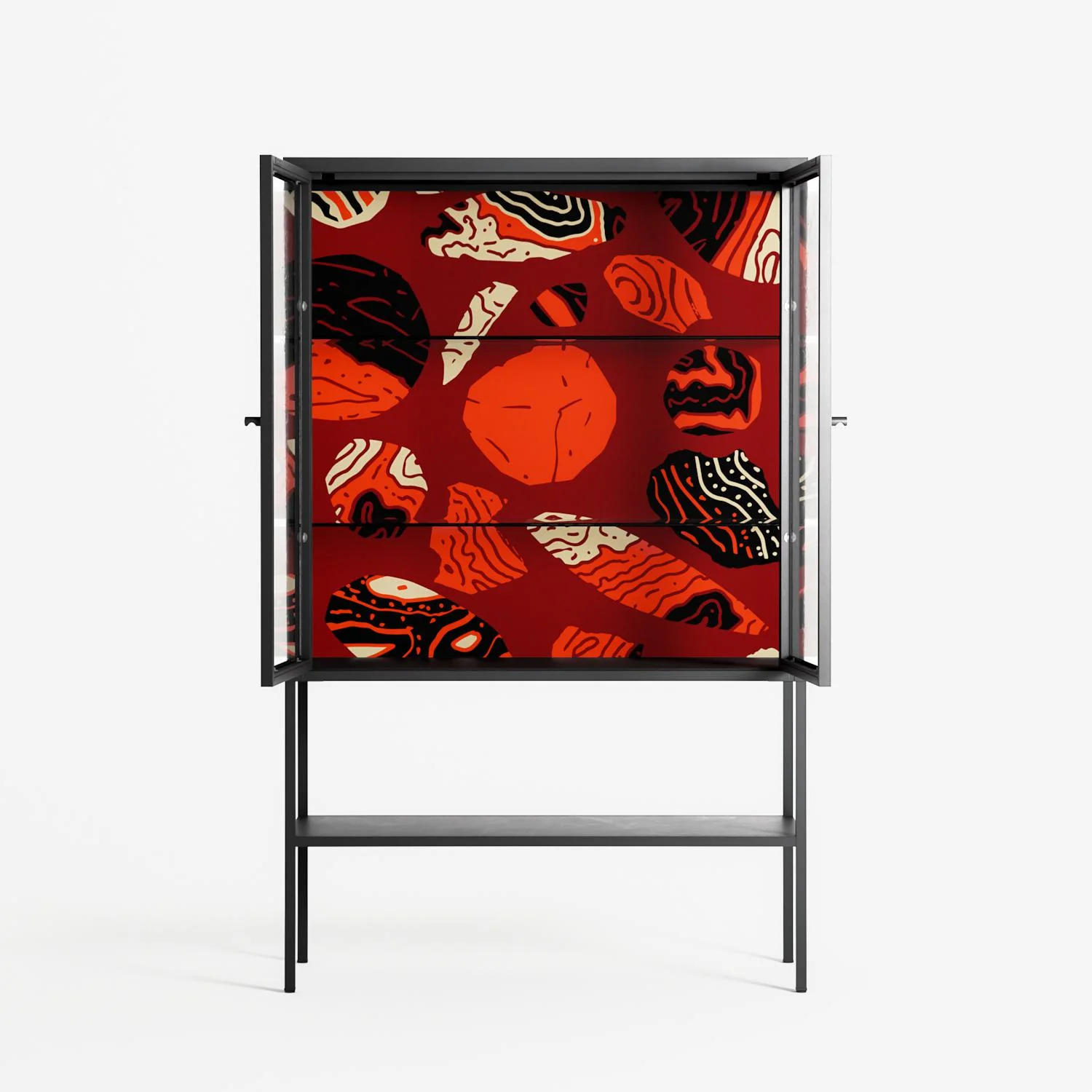 Pebbles 2 - Loft Cabinet - Nick Liefhebber - Antracite - Clear glass - Image 3