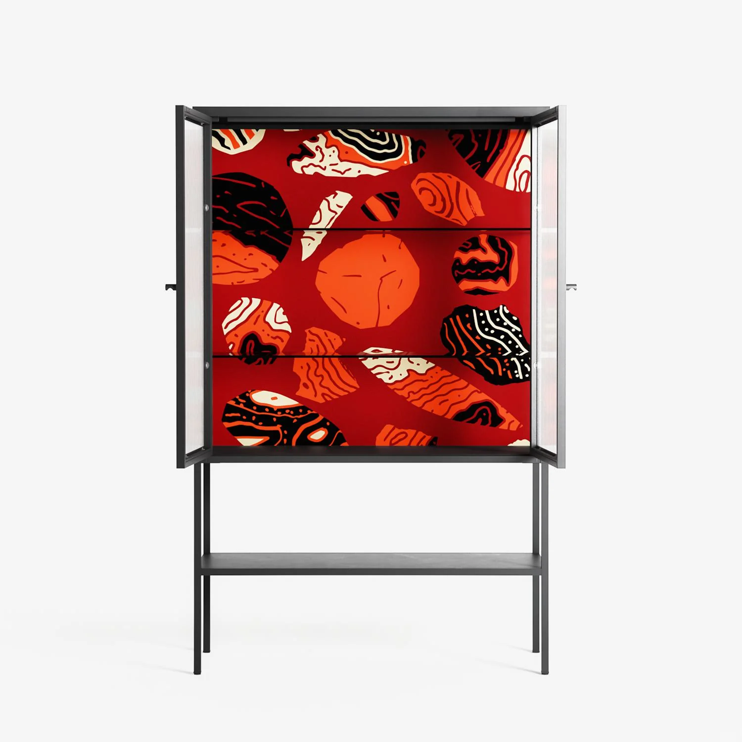 Pebbles 2 - Loft Cabinet - Nick Liefhebber - Antracite - Reeded glass - Image 3