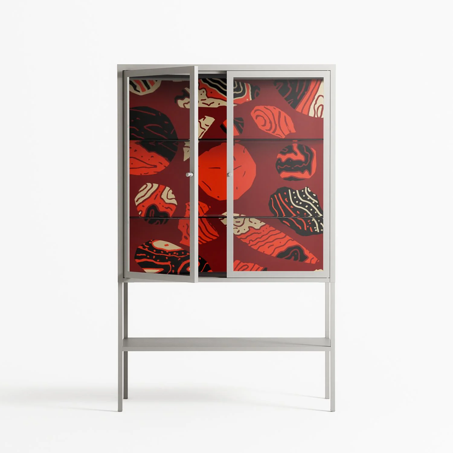 Pebbles 2 - Loft Cabinet - Nick Liefhebber - Chalk - Clear glass - Image 2