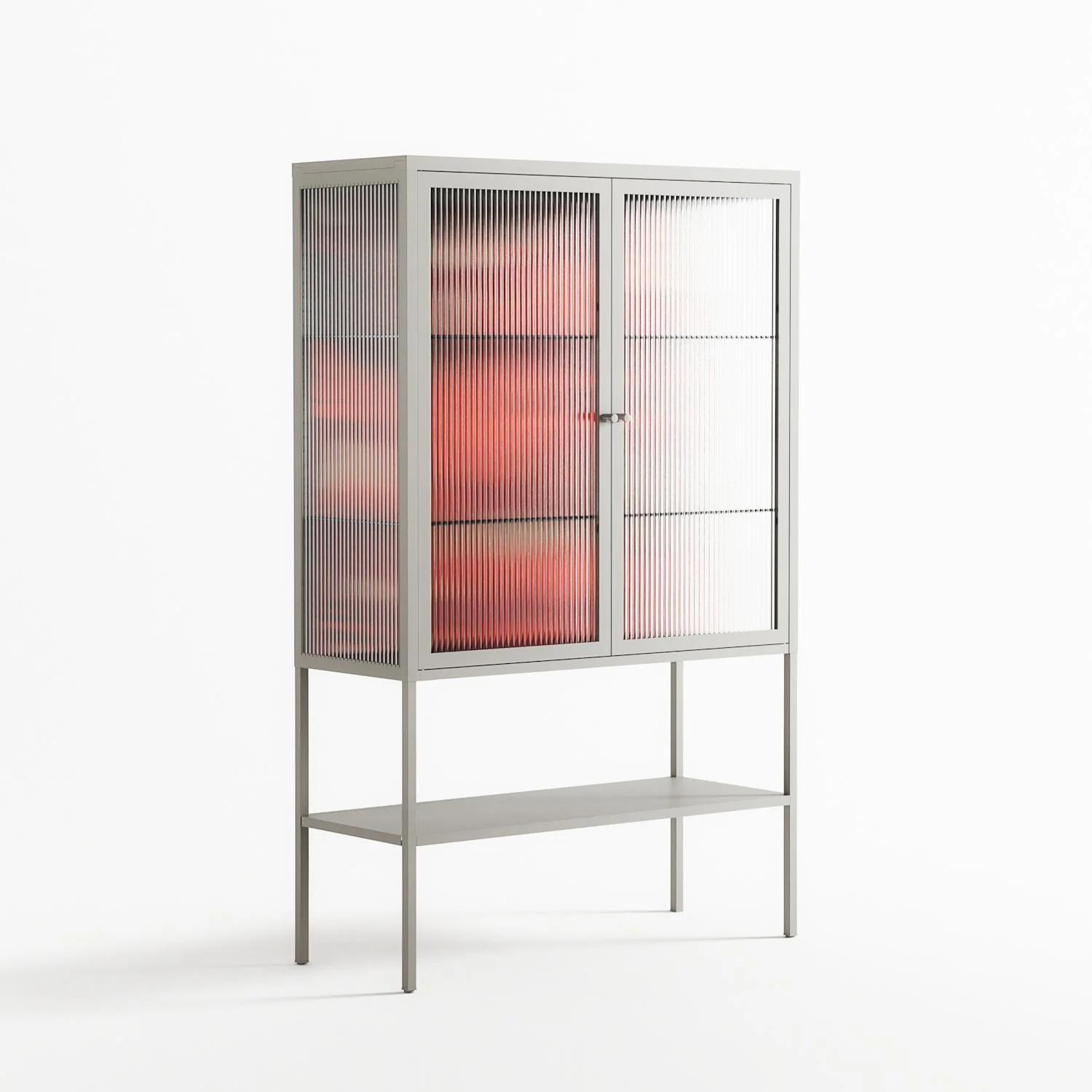 Pebbles 2 - Loft Cabinet - Nick Liefhebber - Chalk - Reeded glass - Image 4