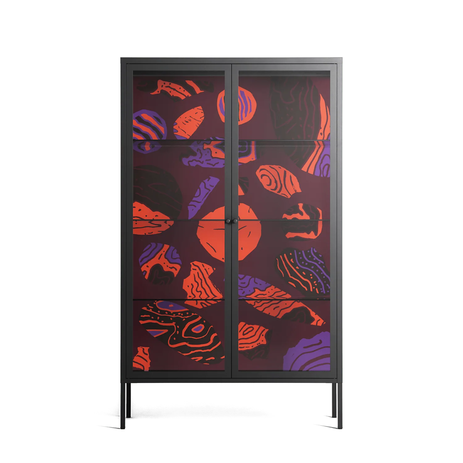 Pebbles 3 - Cabinet - Nick Liefhebber - Antracite - Clear glass