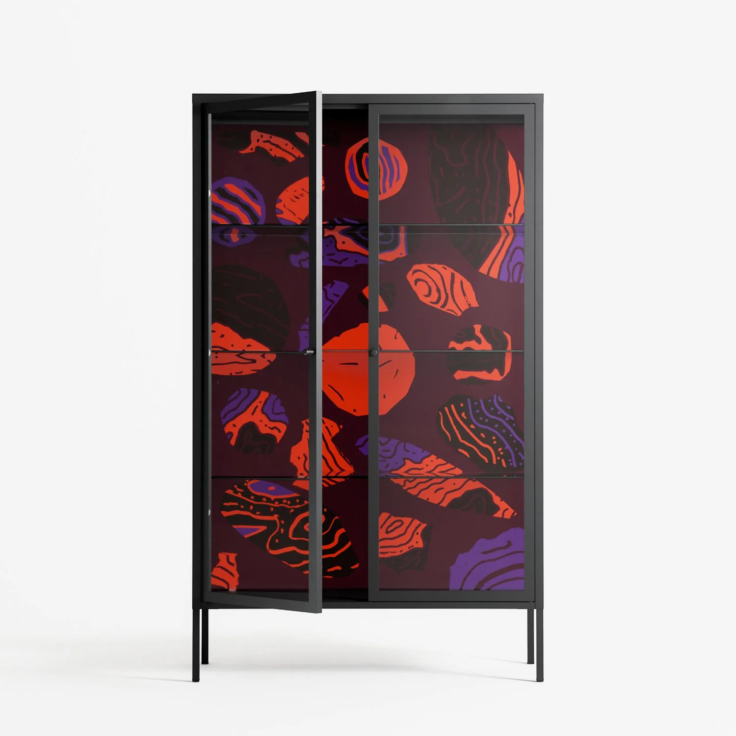 Pebbles 3 - Cabinet - Nick Liefhebber - Antracite - Clear glass - Image 2