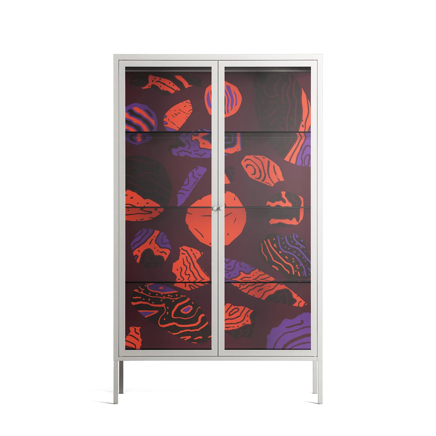 Pebbles 3 - Cabinet - Nick Liefhebber - Chalk - Clear glass