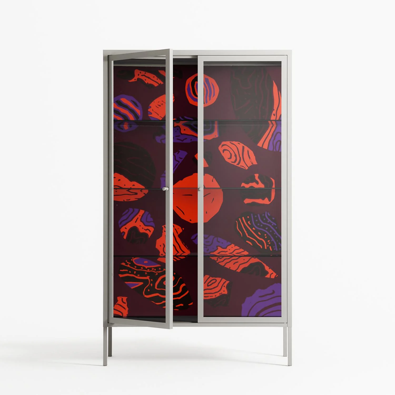 Pebbles 3 - Cabinet - Nick Liefhebber - Chalk - Clear glass - Image 2