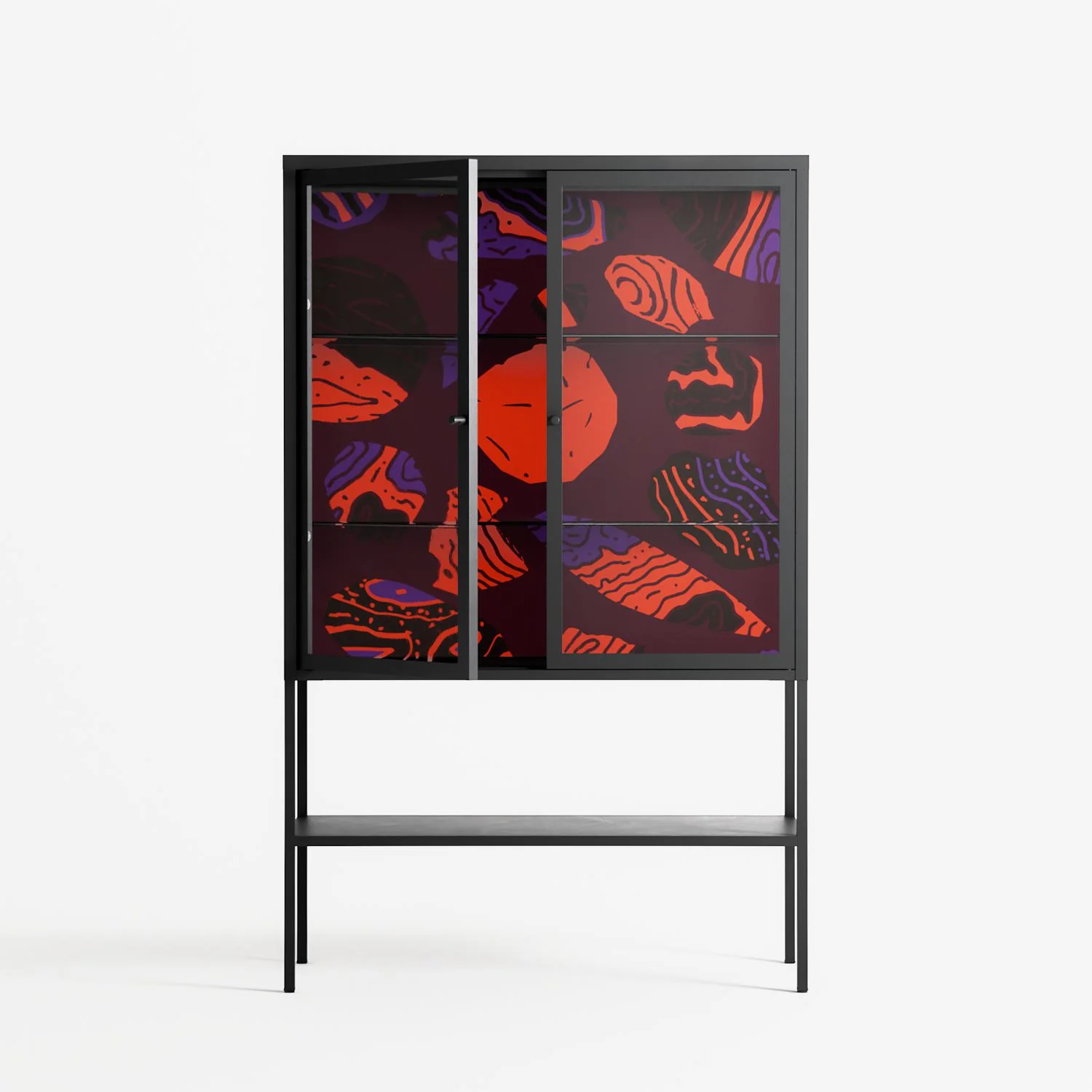 Pebbles 3 - Loft Cabinet - Nick Liefhebber - Antracite - Clear glass - Image 2