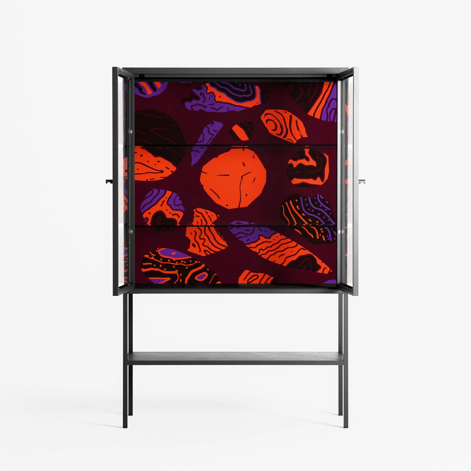 Pebbles 3 - Loft Cabinet - Nick Liefhebber - Antracite - Clear glass - Image 3