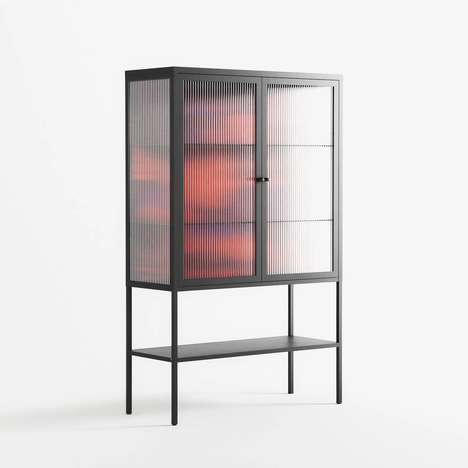 Pebbles 3 - Loft Cabinet - Nick Liefhebber - Antracite - Reeded glass - Image 4