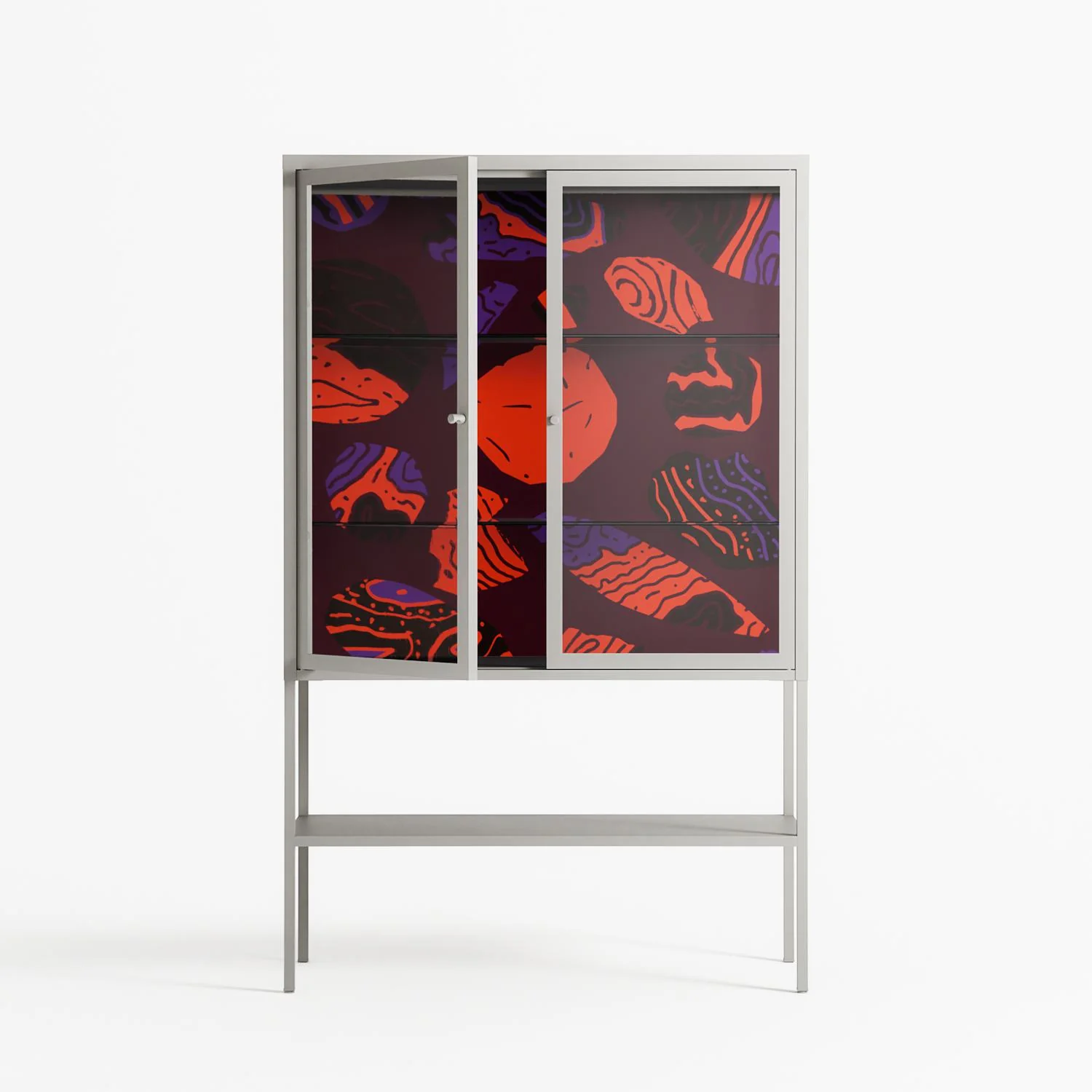 Pebbles 3 - Loft Cabinet - Nick Liefhebber - Chalk - Clear glass - Image 2