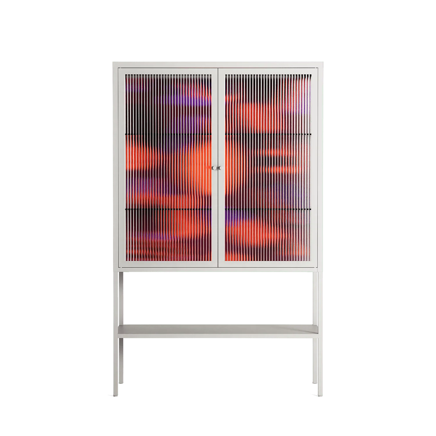 Pebbles 3 - Loft Cabinet - Nick Liefhebber - Chalk - Reeded glass