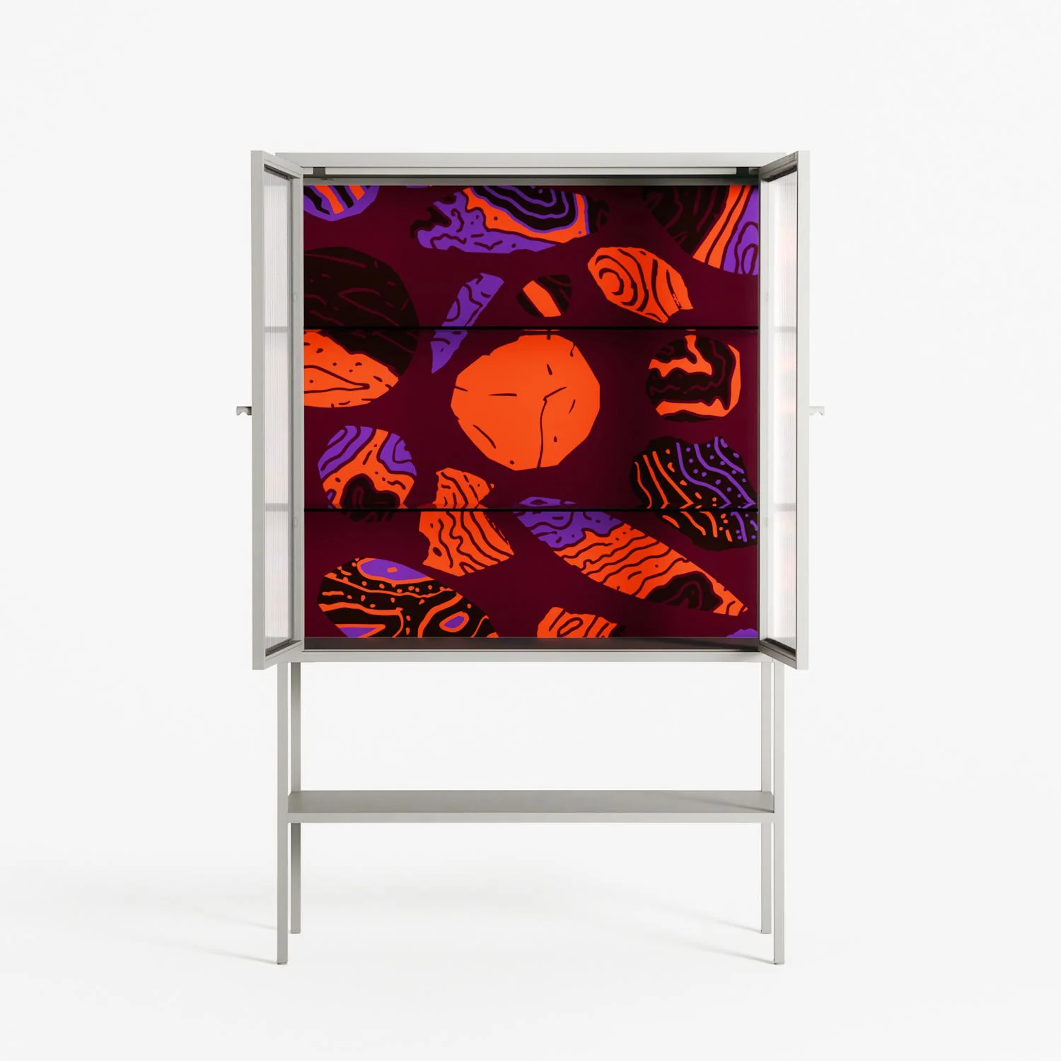 Pebbles 3 - Loft Cabinet - Nick Liefhebber - Chalk - Reeded glass - Image 3