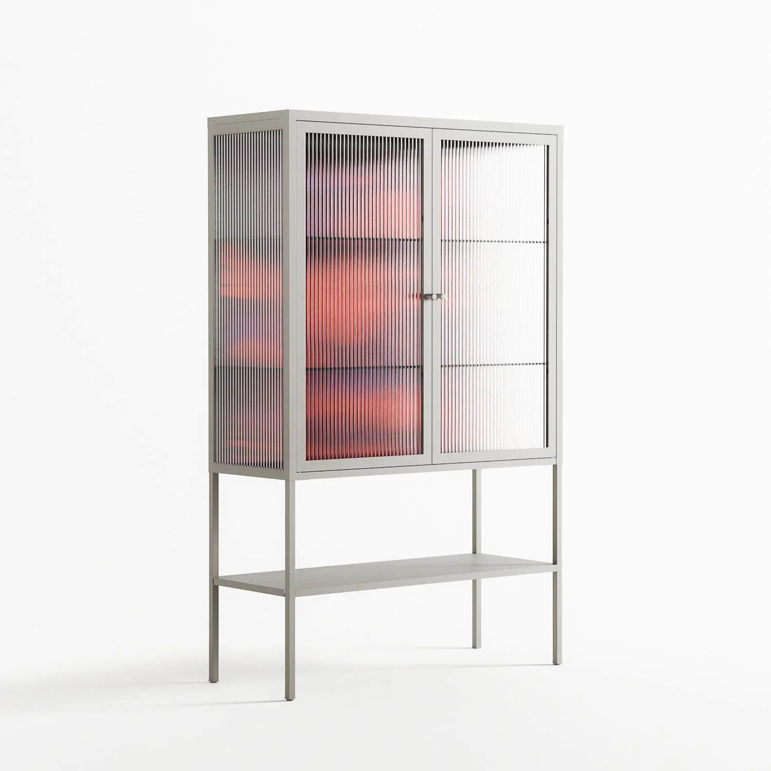 Pebbles 3 - Loft Cabinet - Nick Liefhebber - Chalk - Reeded glass - Image 4