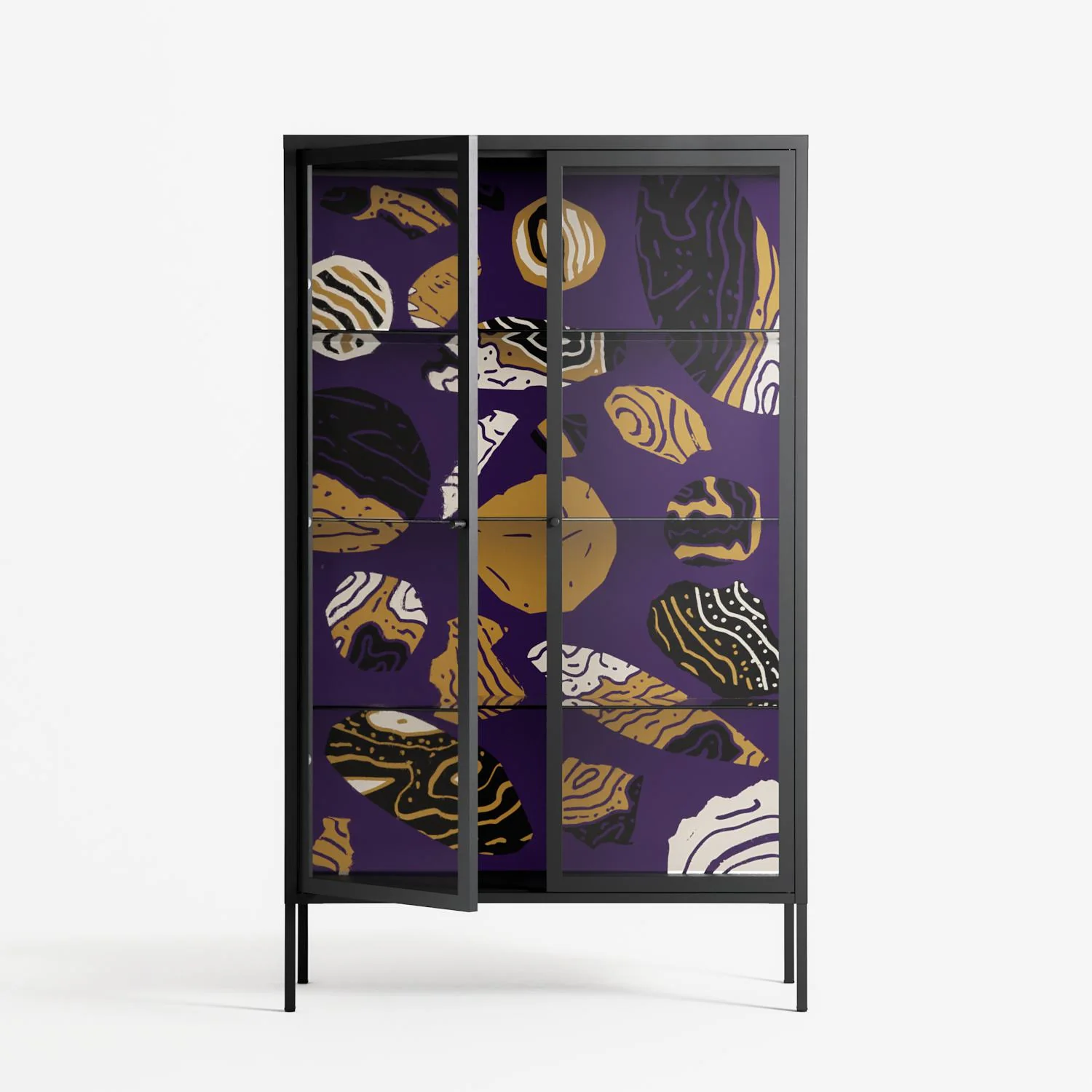 Pebbles - Cabinet - Nick Liefhebber - Antracite - Clear glass - Image 2