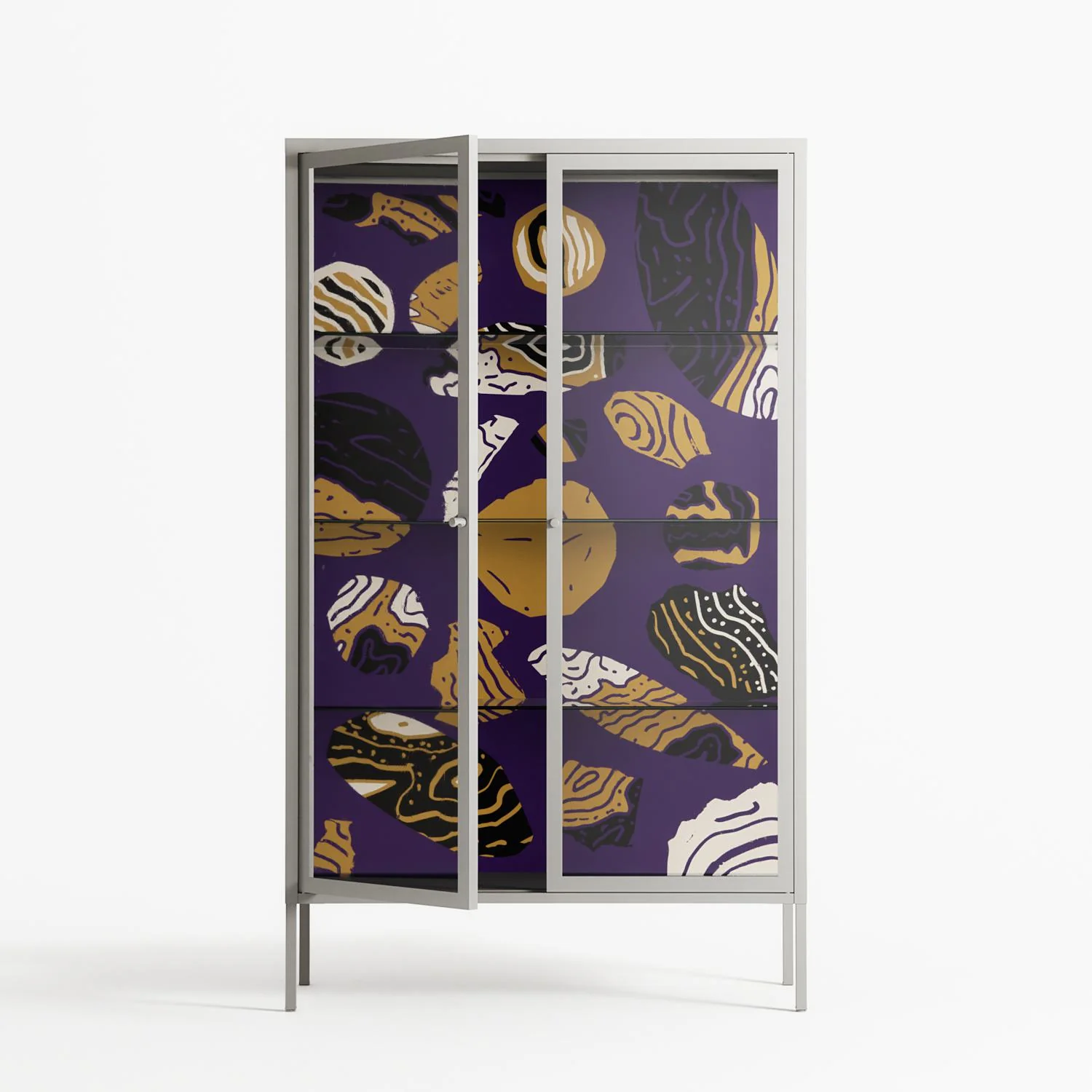 Pebbles - Cabinet - Nick Liefhebber - Chalk - Clear glass - Image 2
