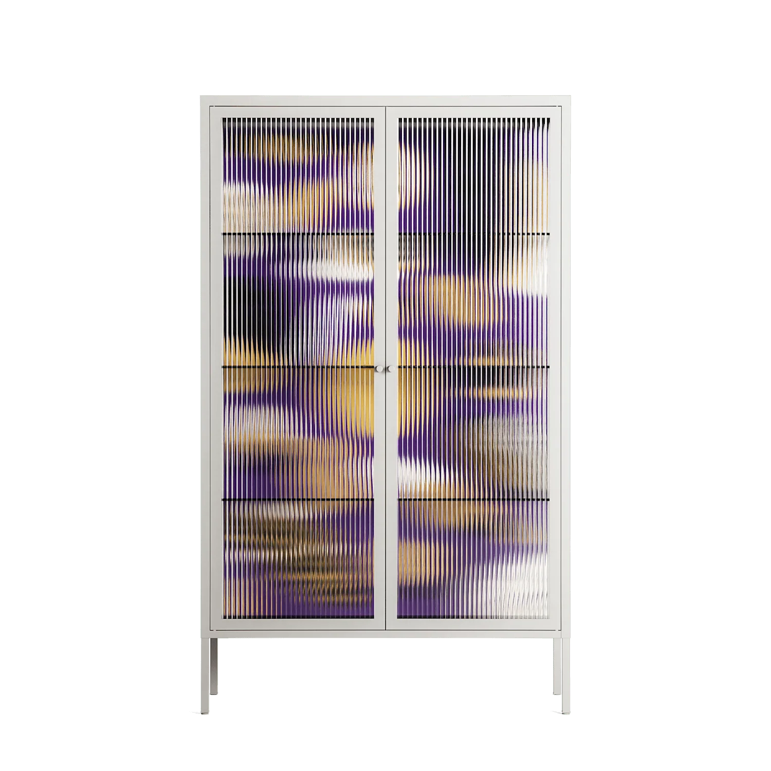 Pebbles - Cabinet - Nick Liefhebber - Chalk - Reeded glass