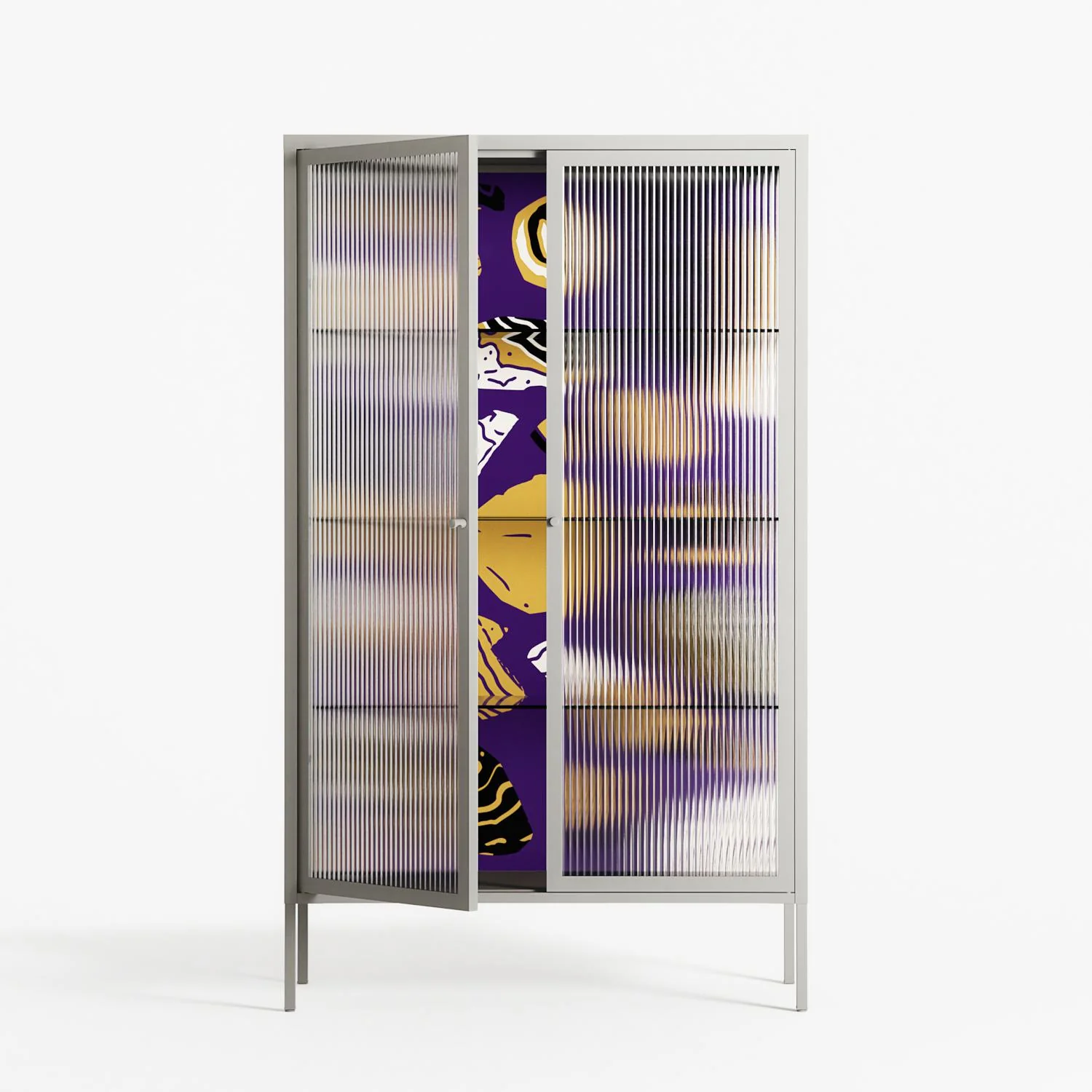 Pebbles - Cabinet - Nick Liefhebber - Chalk - Reeded glass - Image 2