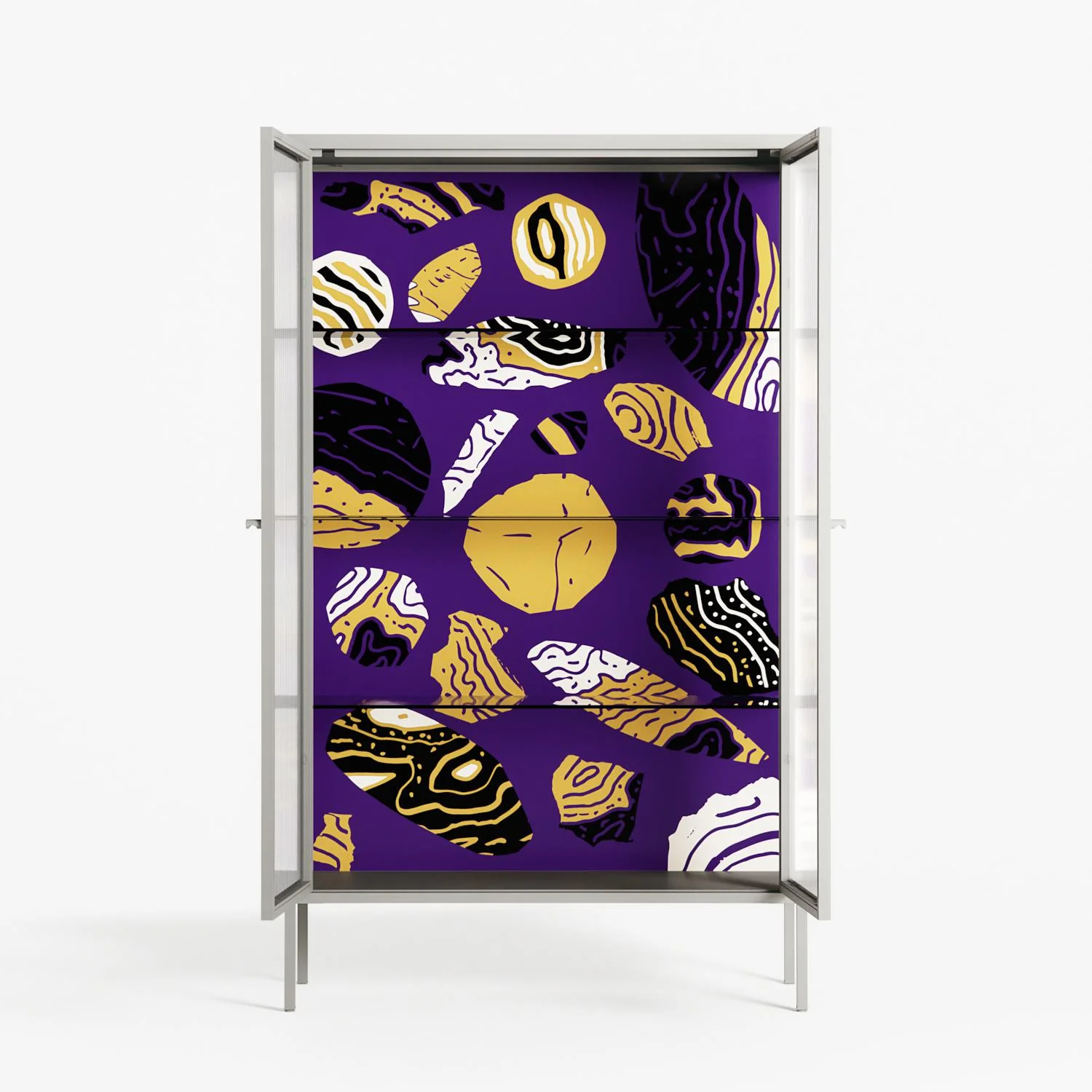Pebbles - Cabinet - Nick Liefhebber - Chalk - Reeded glass - Image 3
