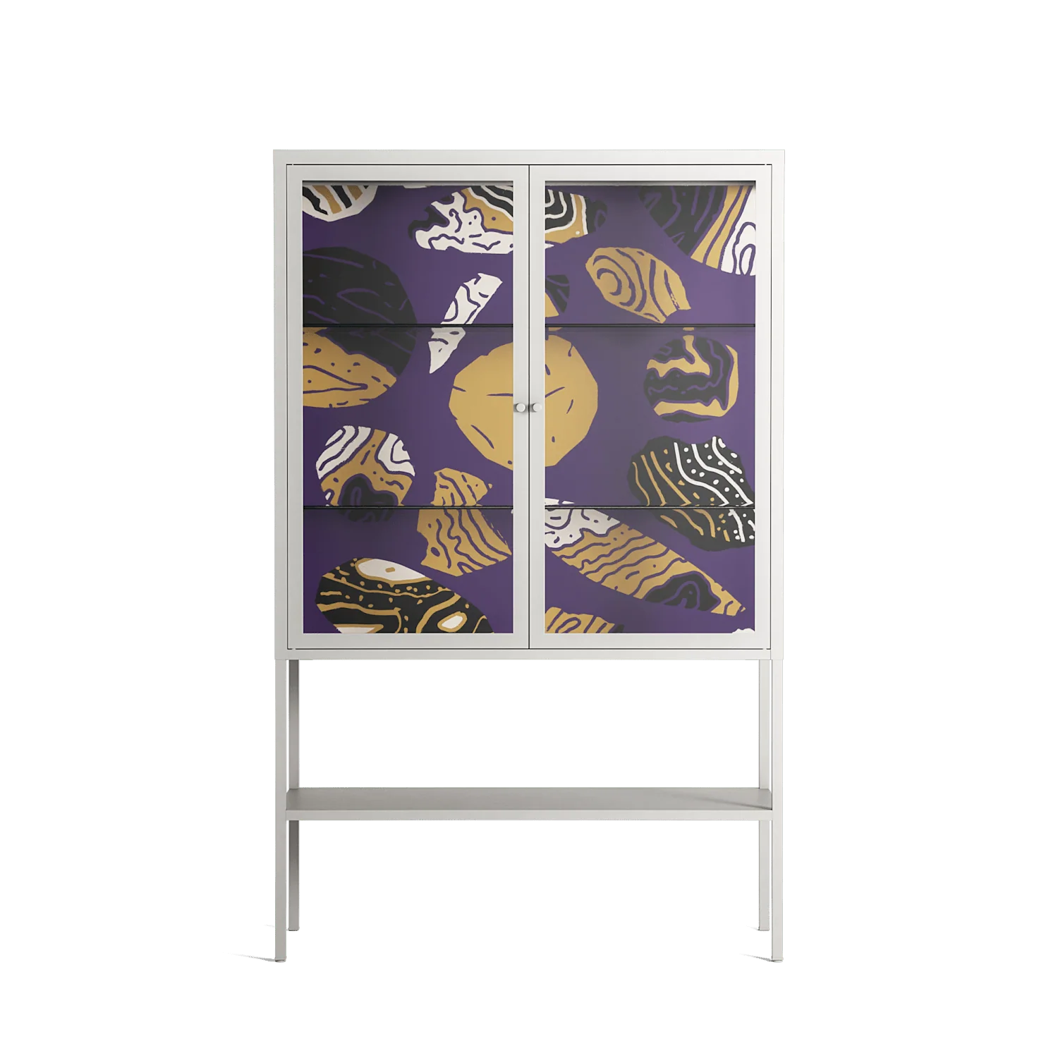 Pebbles - Loft Cabinet - Nick Liefhebber - Chalk - Clear glass