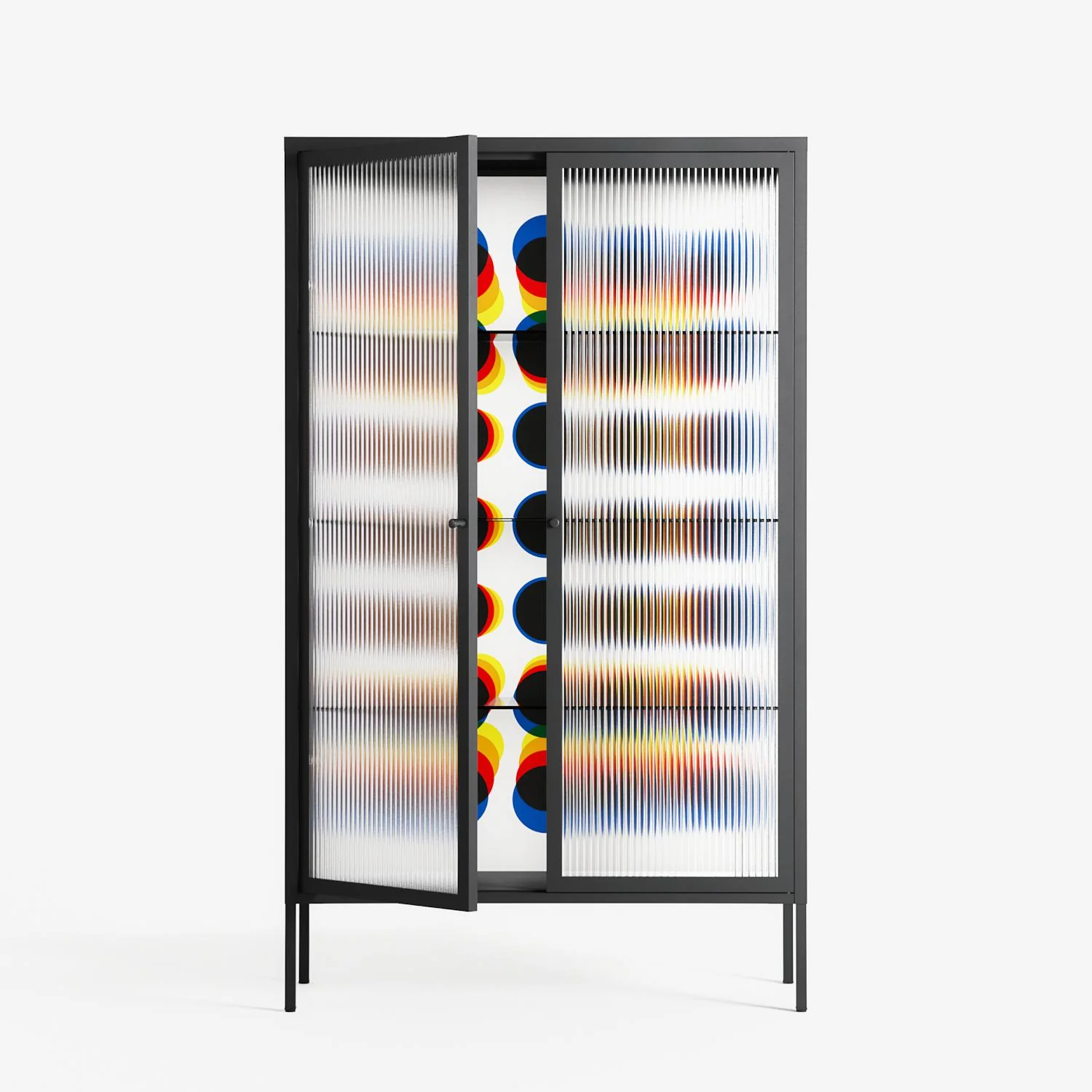 Perspektiva - Cabinet - Vratislav Pecka - Antracite - Reeded glass - Image 2