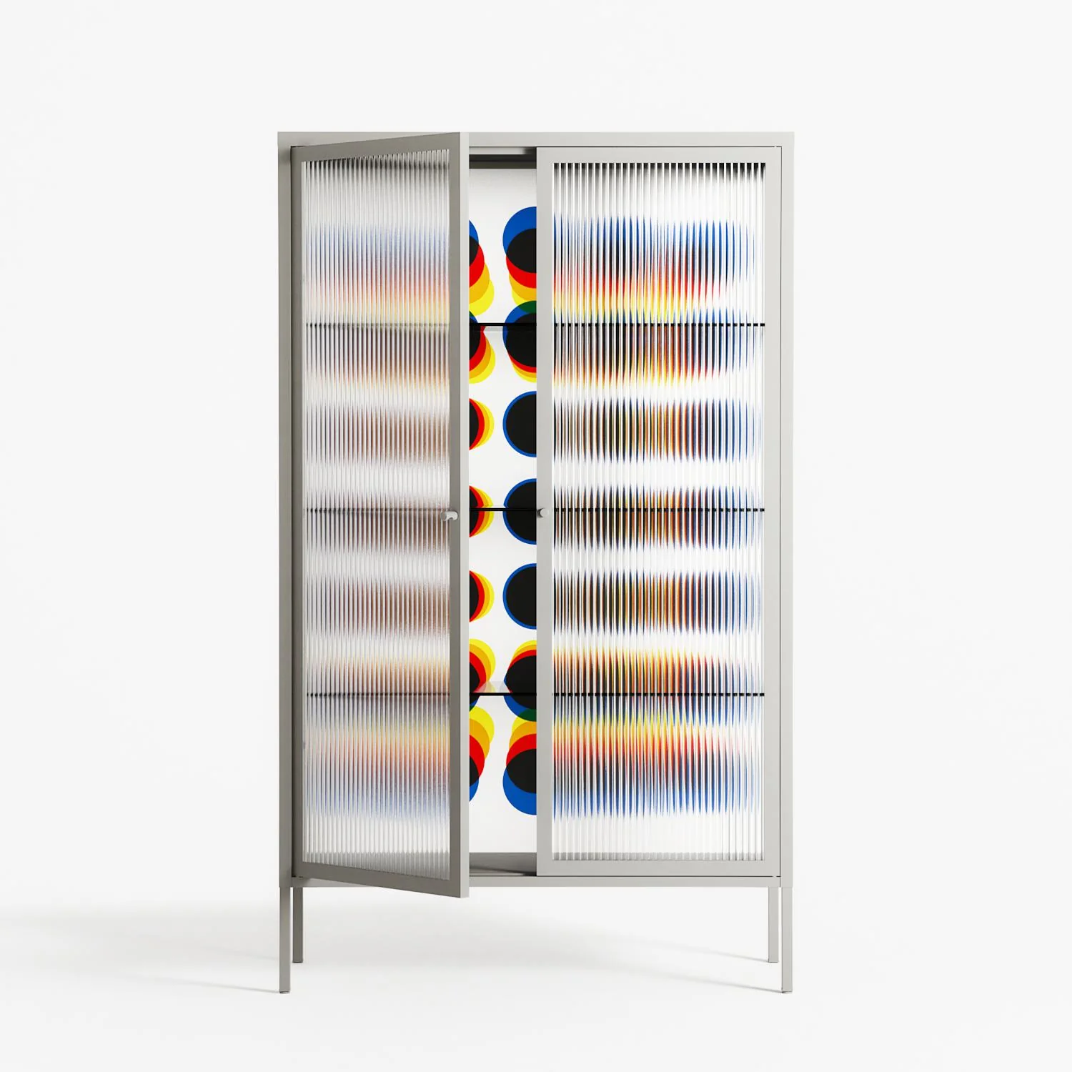 Perspektiva - Cabinet - Vratislav Pecka - Chalk - Reeded glass - Image 2