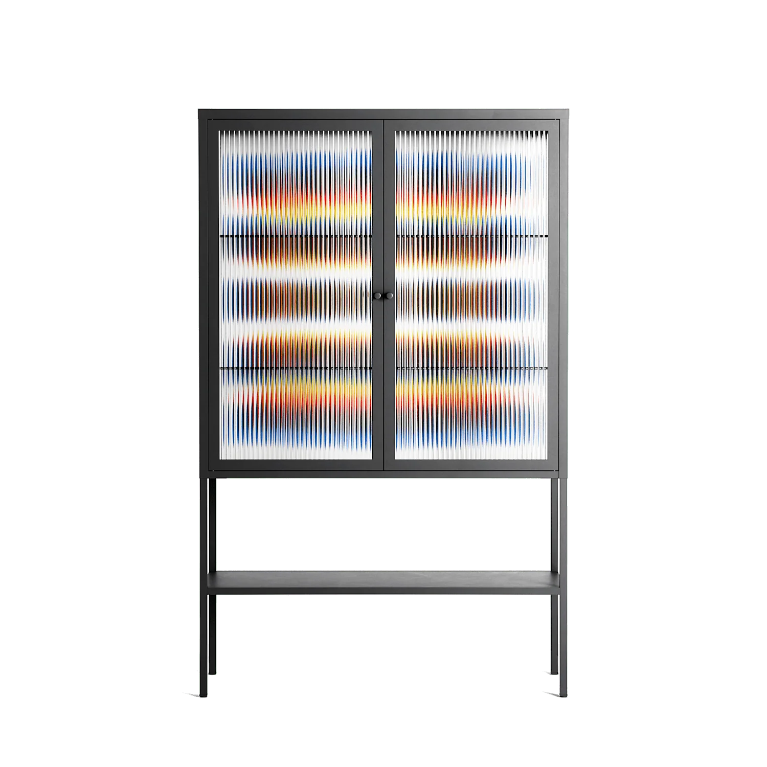 Perspektiva - Loft Cabinet - Vratislav Pecka - Antracite - Reeded glass