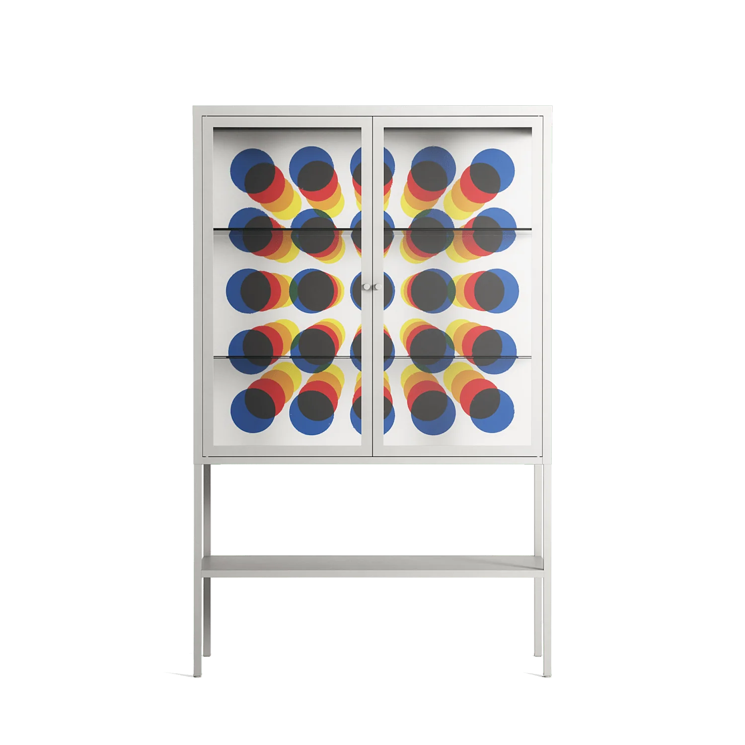 Perspektiva - Loft Cabinet - Vratislav Pecka - Chalk - Clear glass