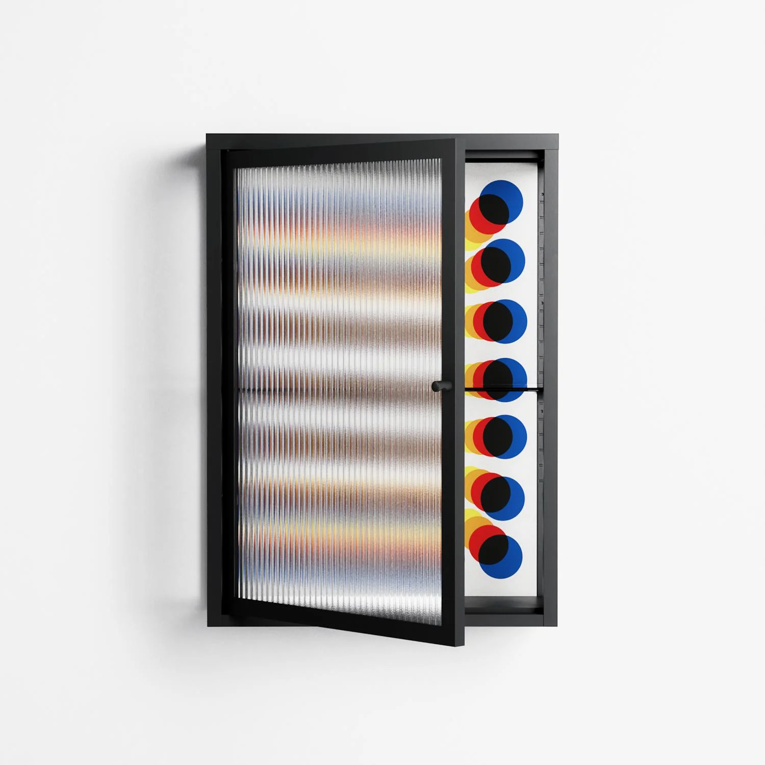 Perspektiva - Wall Cabinet - Vratislav Pecka - Antracite - Reeded glass - Image 2