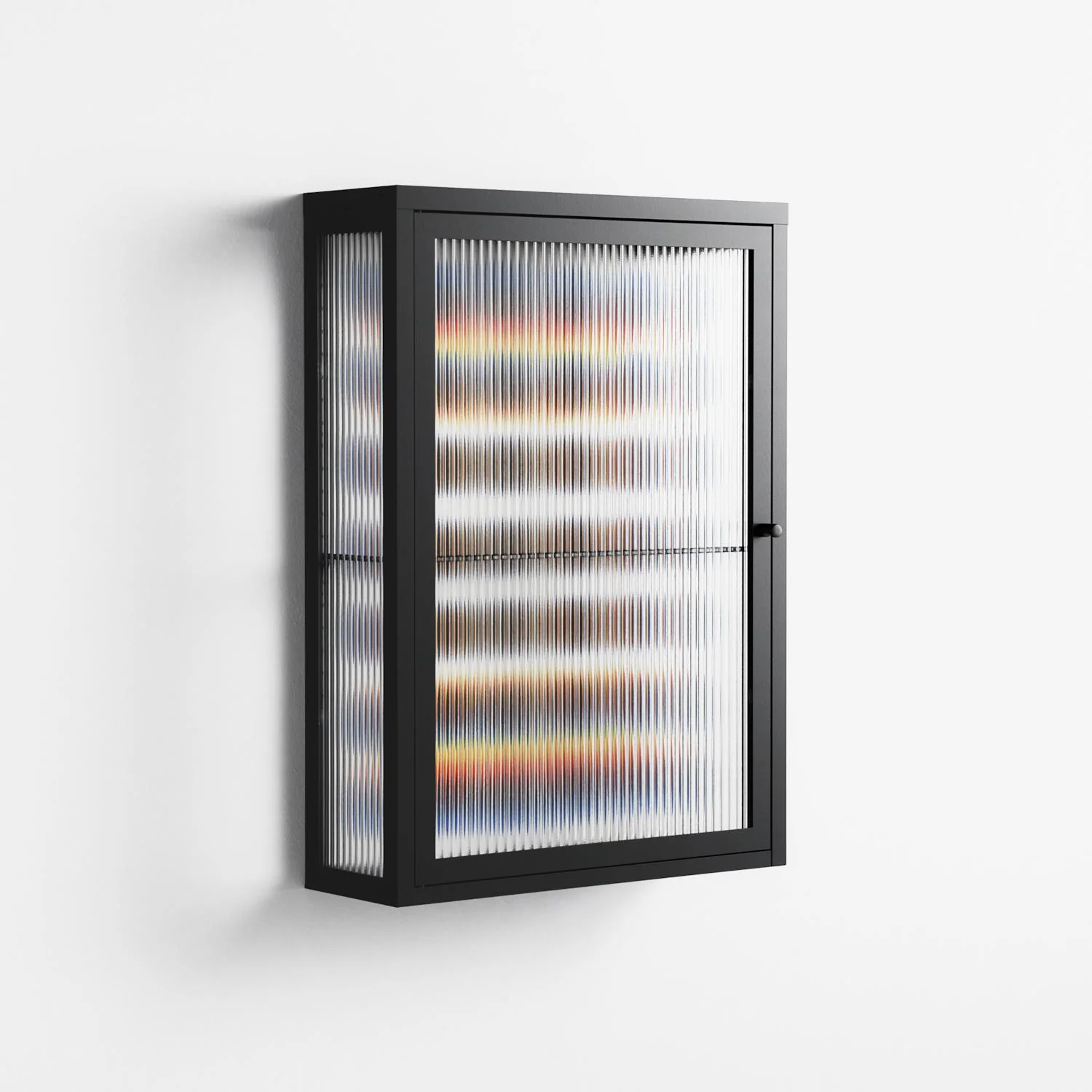 Perspektiva - Wall Cabinet - Vratislav Pecka - Antracite - Reeded glass - Image 4