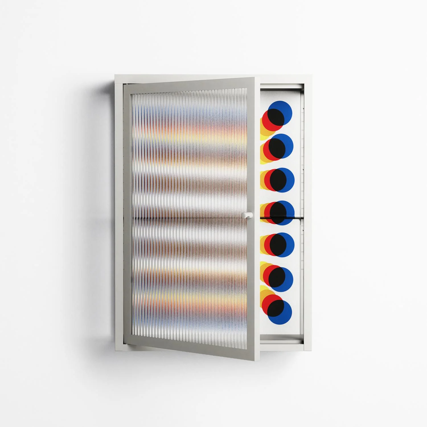 Perspektiva - Wall Cabinet - Vratislav Pecka - Chalk - Reeded glass - Image 2
