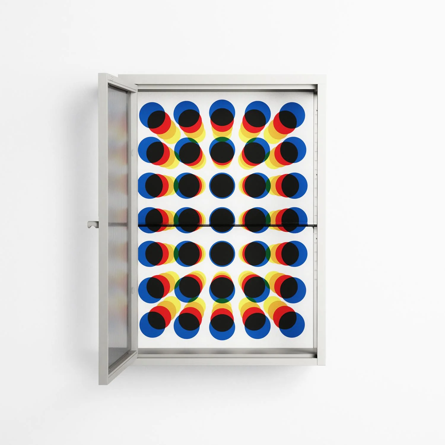 Perspektiva - Wall Cabinet - Vratislav Pecka - Chalk - Reeded glass - Image 3