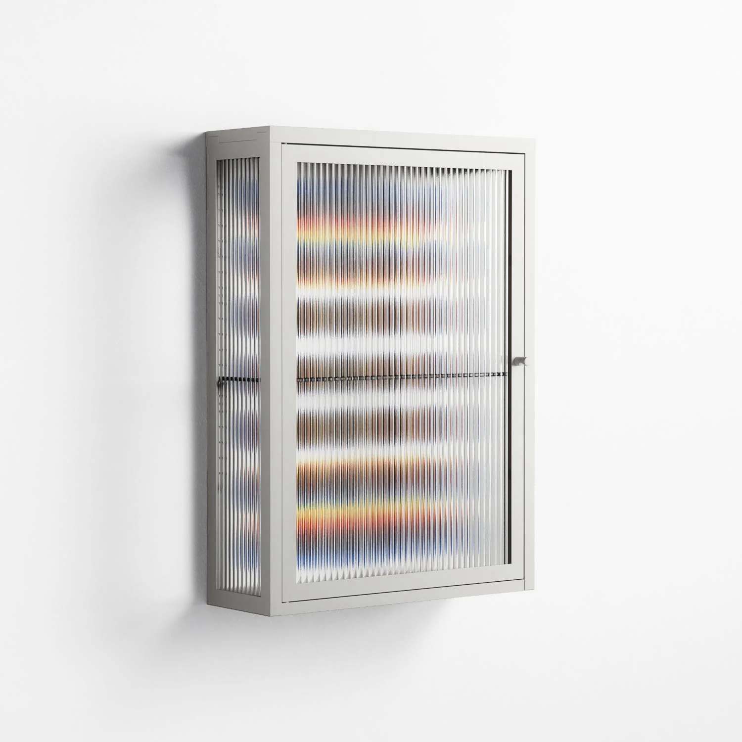 Perspektiva - Wall Cabinet - Vratislav Pecka - Chalk - Reeded glass - Image 4