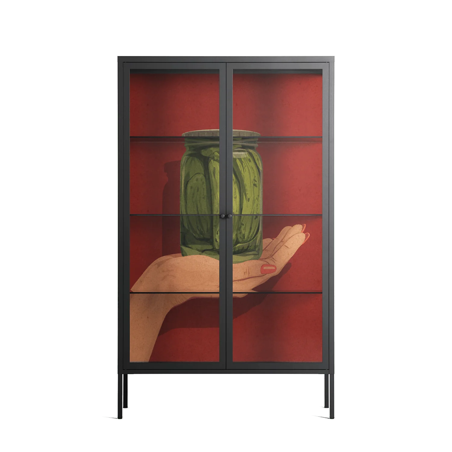 Pickles - Cabinet - Kristin Eriksson - Antracite - Clear glass