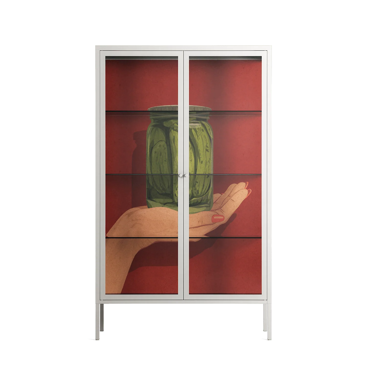 Pickles - Cabinet - Kristin Eriksson - Chalk - Clear glass