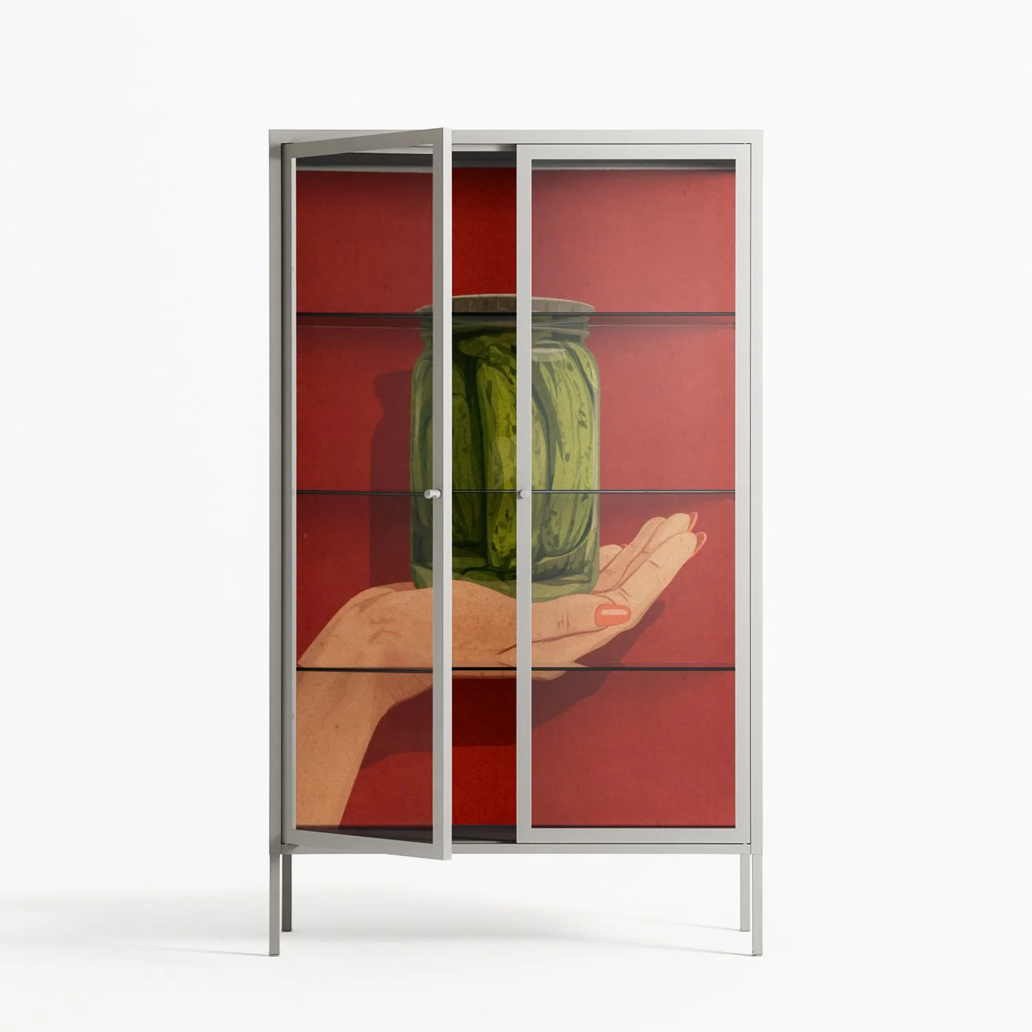 Pickles - Cabinet - Kristin Eriksson - Chalk - Clear glass - Image 2