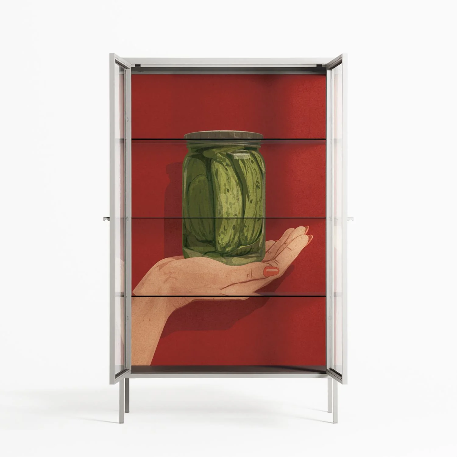 Pickles - Cabinet - Kristin Eriksson - Chalk - Clear glass - Image 3