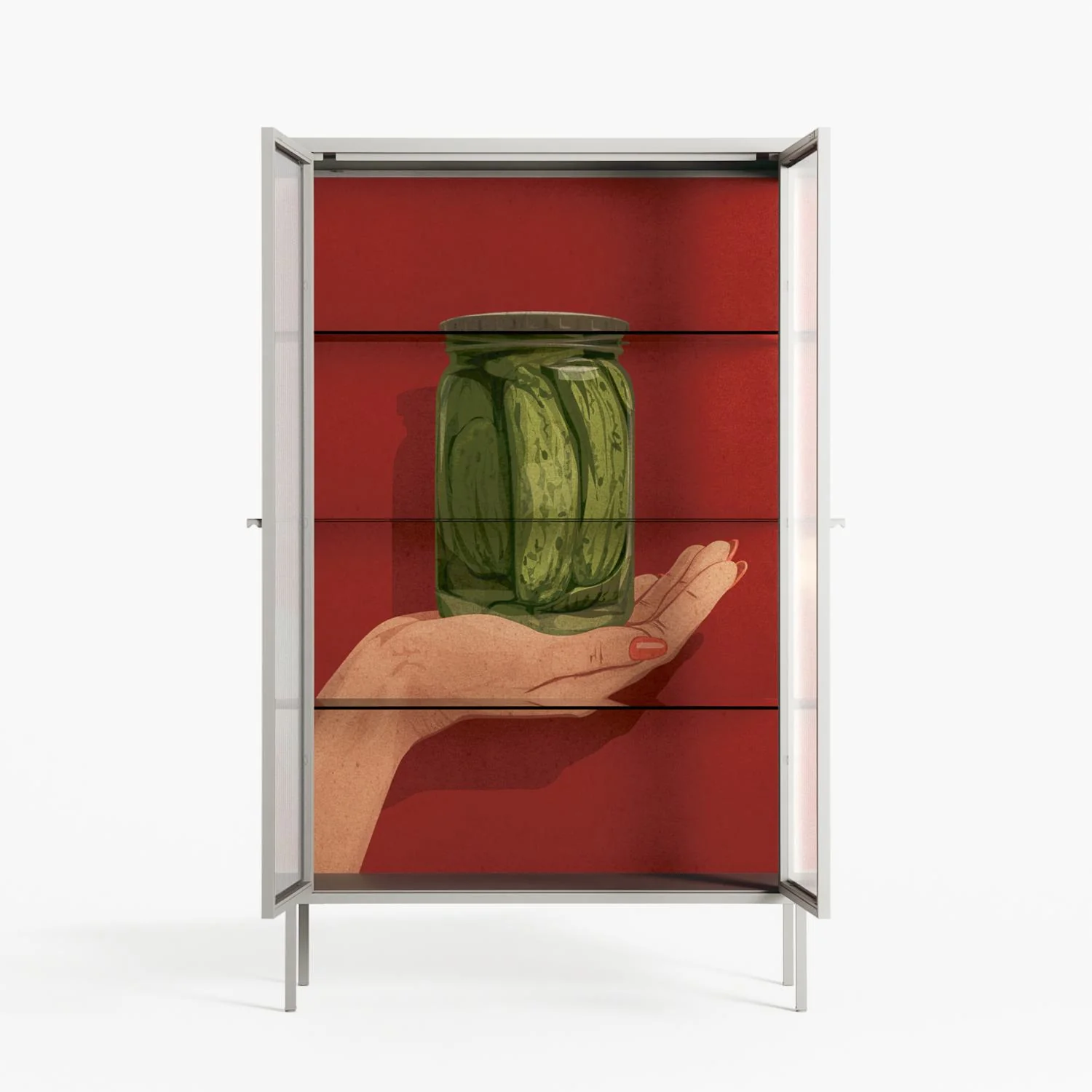 Pickles - Cabinet - Kristin Eriksson - Chalk - Reeded glass - Image 3