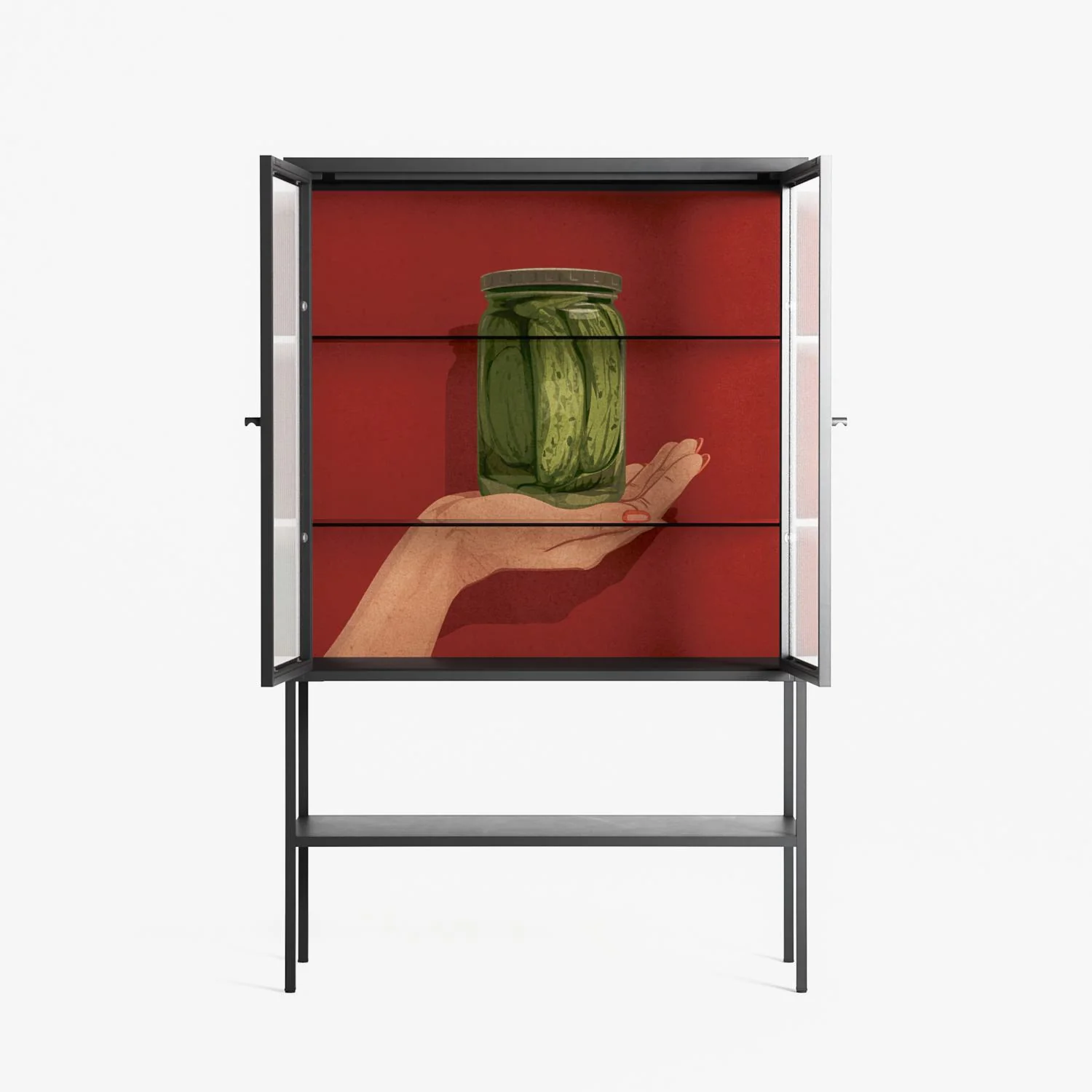 Pickles - Loft Cabinet - Kristin Eriksson - Antracite - Reeded glass - Image 3