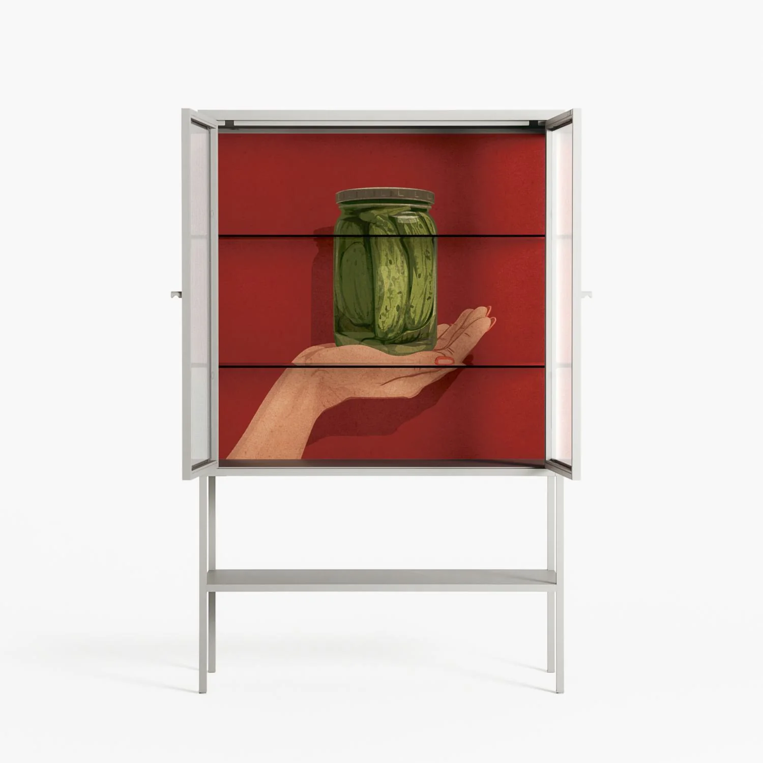 Pickles - Loft Cabinet - Kristin Eriksson - Chalk - Reeded glass - Image 3