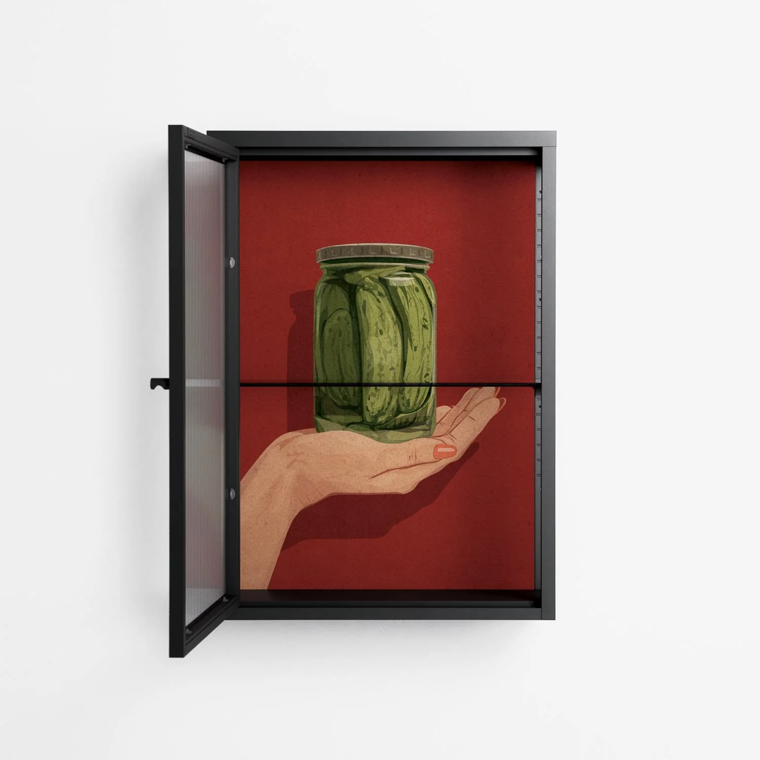 Pickles - Wall Cabinet - Kristin Eriksson - Antracite - Reeded glass - Image 3