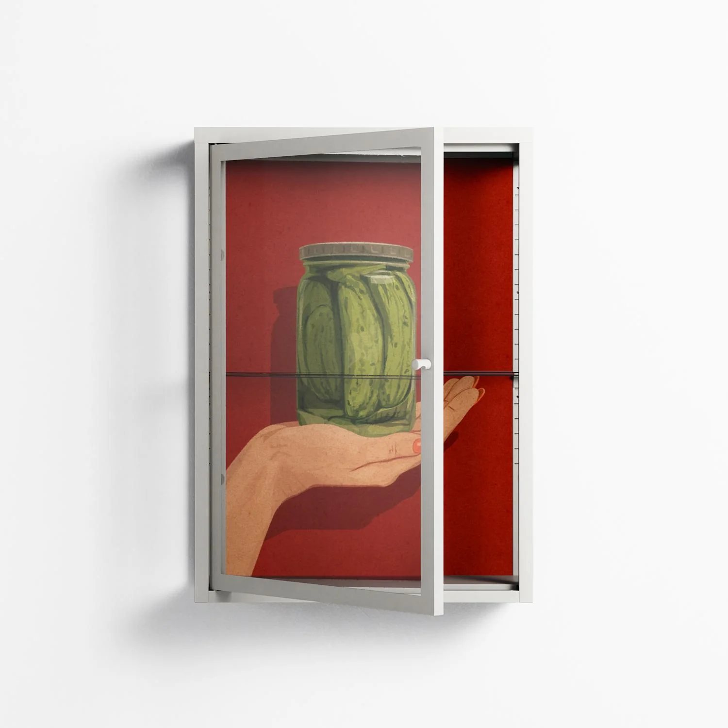 Pickles - Wall Cabinet - Kristin Eriksson - Chalk - Clear glass - Image 2
