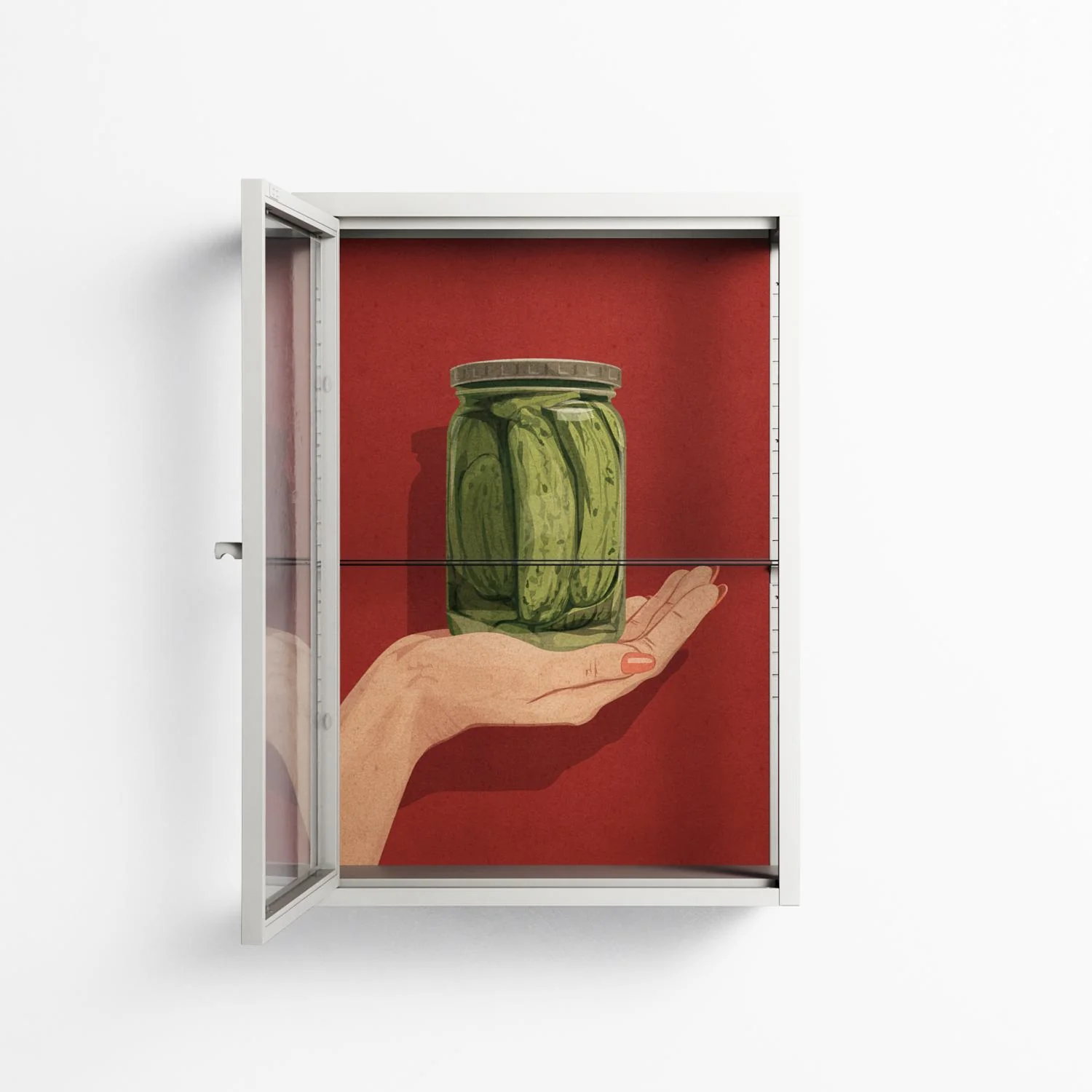 Pickles - Wall Cabinet - Kristin Eriksson - Chalk - Clear glass - Image 3