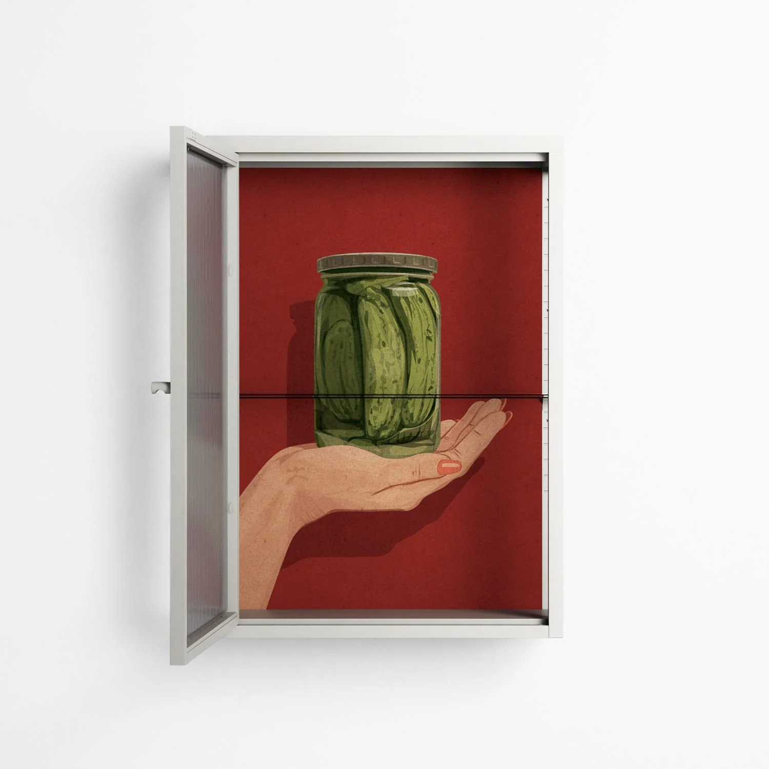 Pickles - Wall Cabinet - Kristin Eriksson - Chalk - Reeded glass - Image 3
