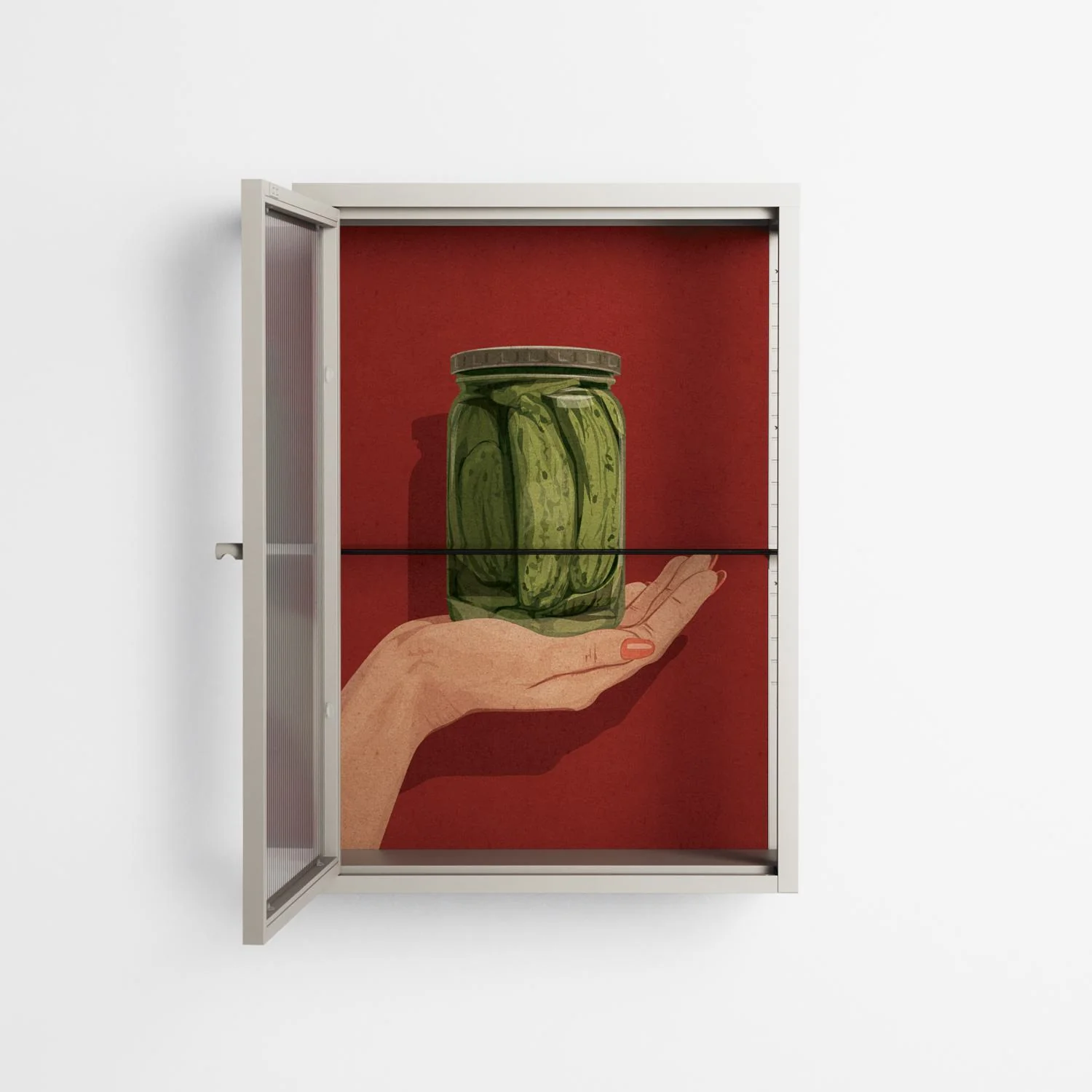 Pickles - Wall Cabinet - Kristin Eriksson - Pebble - Reeded glass - Image 3