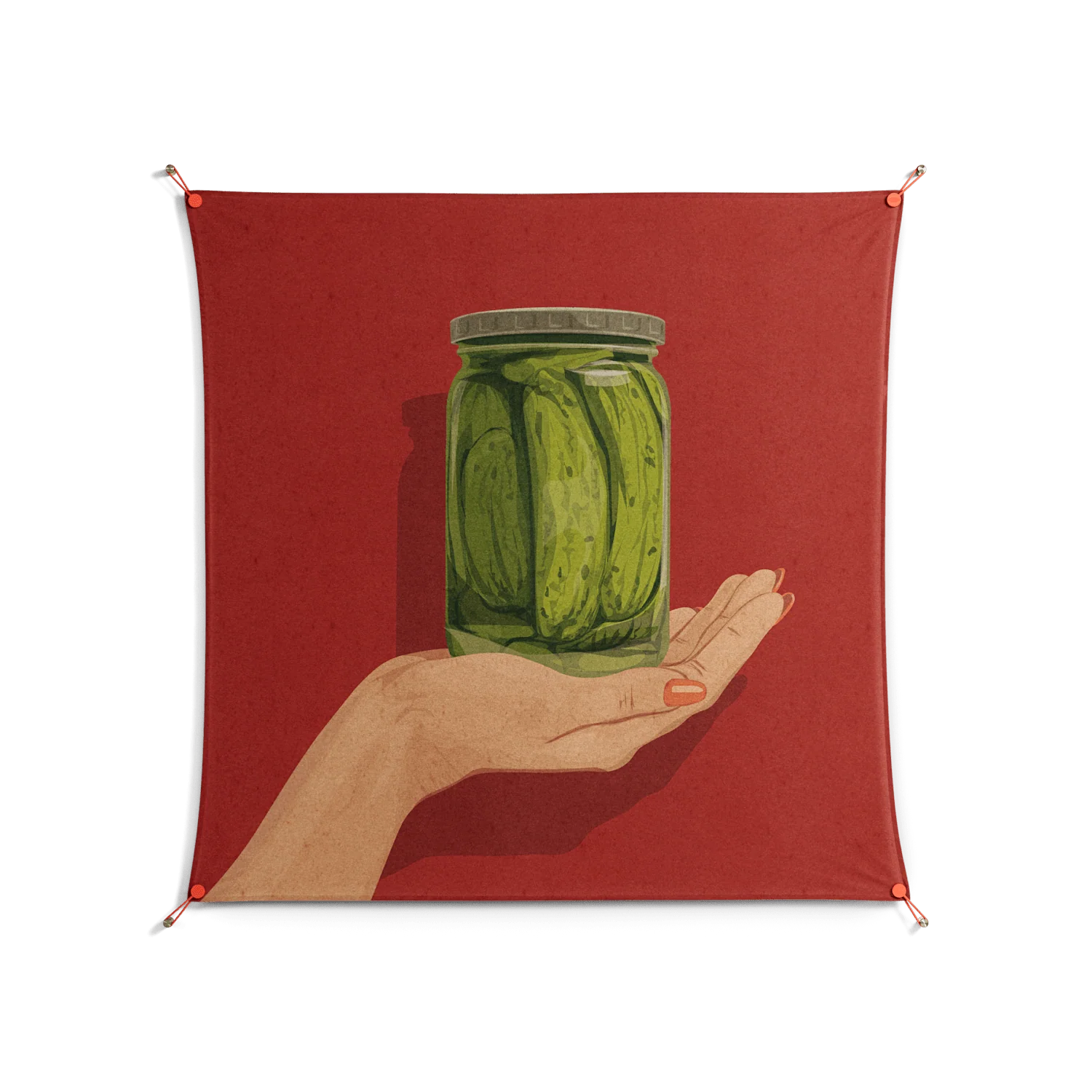 Pickles - Work On Wall - Kristin Eriksson - Orange - 140 x 140 cm