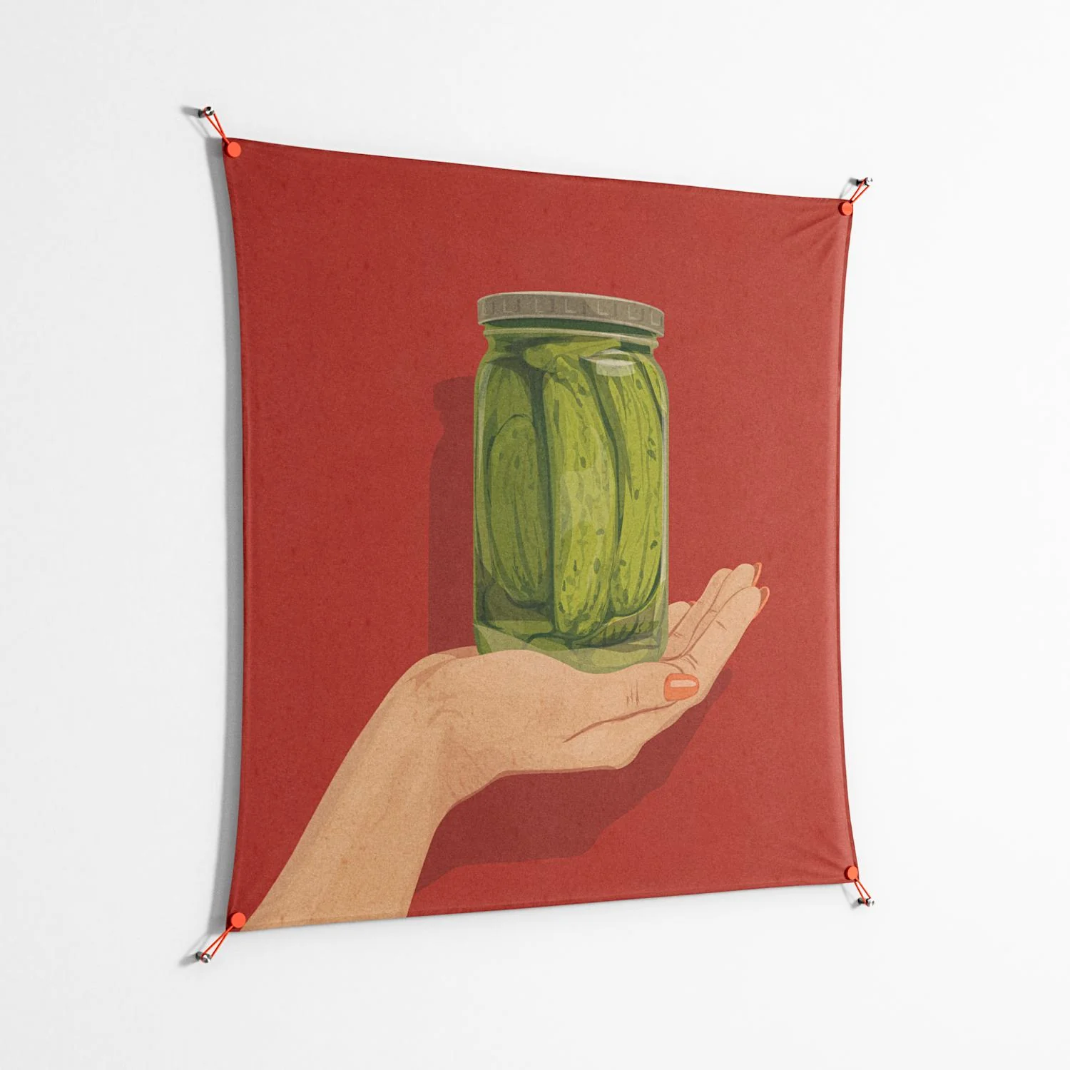 Pickles - Work On Wall - Kristin Eriksson - Orange - 140 x 140 cm - Image 2