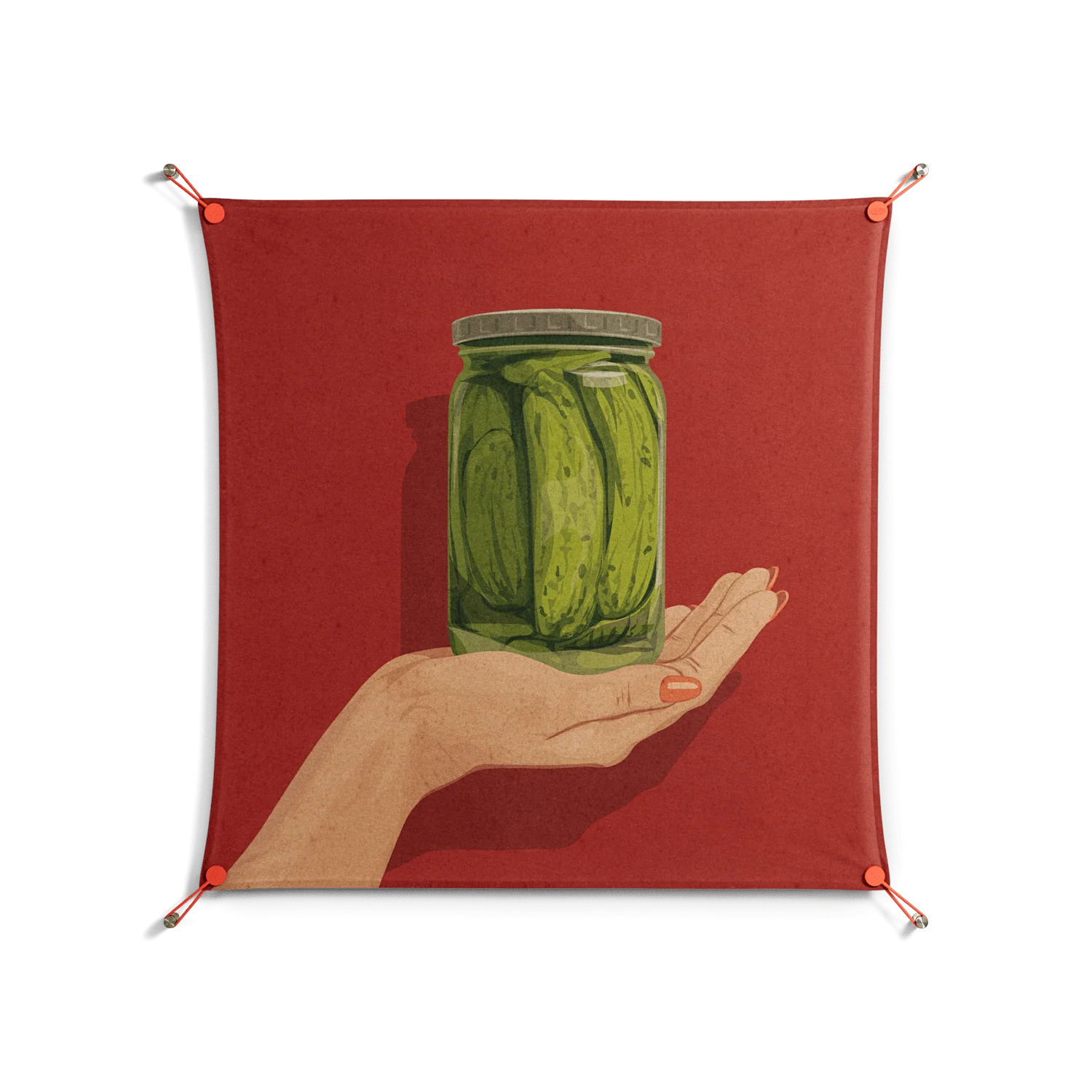 Pickles - Work On Wall - Kristin Eriksson - Orange - 90 x 90 cm